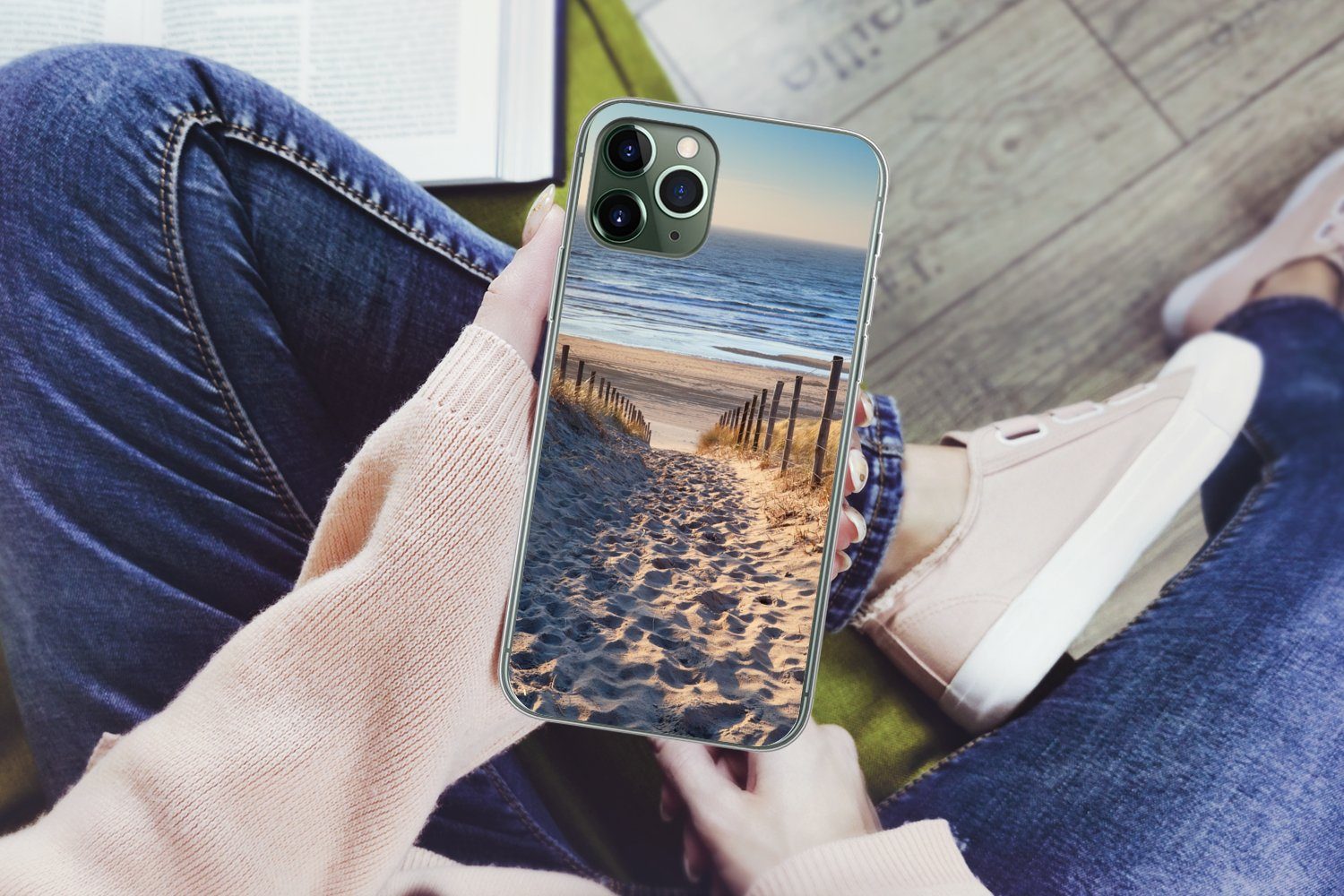 MuchoWow Handyhülle für Apple iPhone 11 Pro Max Strand - Meer - Niederlande - Dünen - Sonn, Smartphone-Bumper, Print, Handy Schutzhülle Dünn