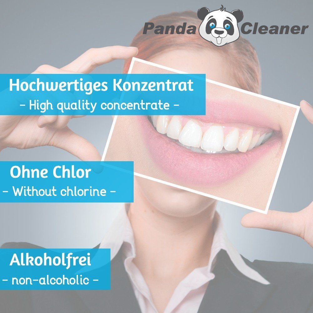 PandaCleaner Dental (1-St. Ultraschallreiniger Für Gebisse Prothesen - Konzentrat 500ml) Reinigungskonzentrat &