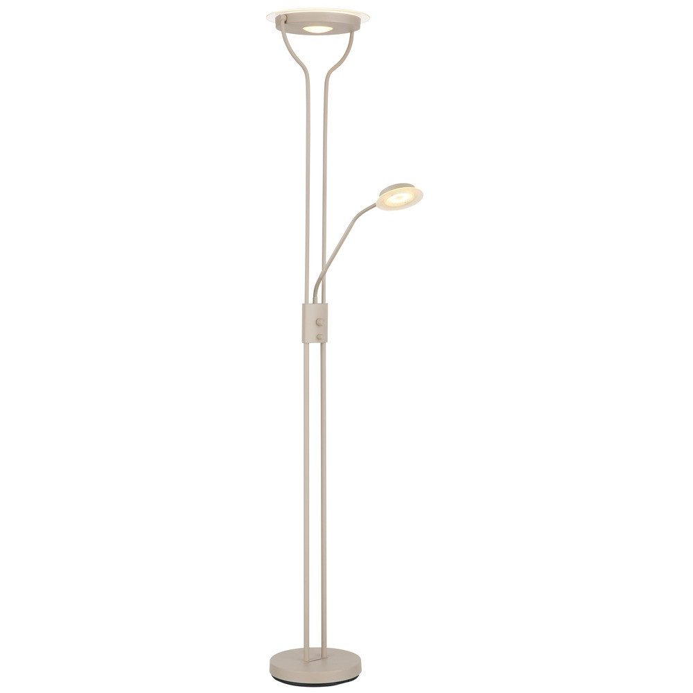 GLOBO LIGHTING LED Stehlampe, LED-Leuchtmittel fest verbaut, Warmweiß, LED Stehleuchte Dimmbar verstellbar sandfarben matt H 180 cm