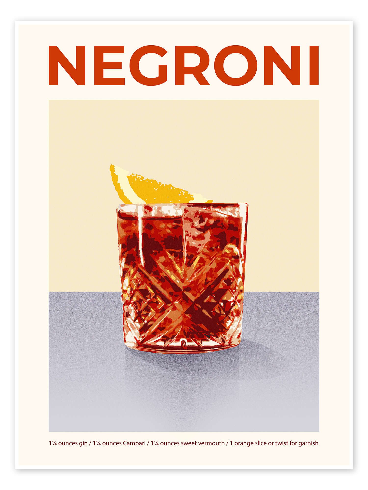 Posterlounge Wandbild Cocktail Exhibition - Negroni, Victoria Barnes, erhältlich als Poster, Leinwandbild, Wandsticker oder Acrylglasbild