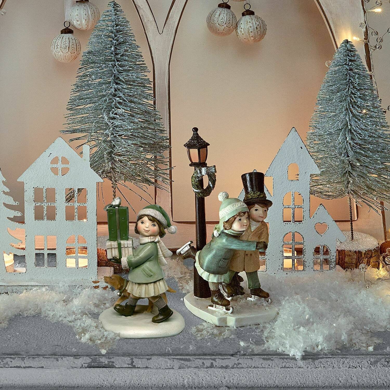 Mirabeau Weihnachtsfigur Deko-Figur 2er Set Marquelline bunt (2er Set, 2er Set)