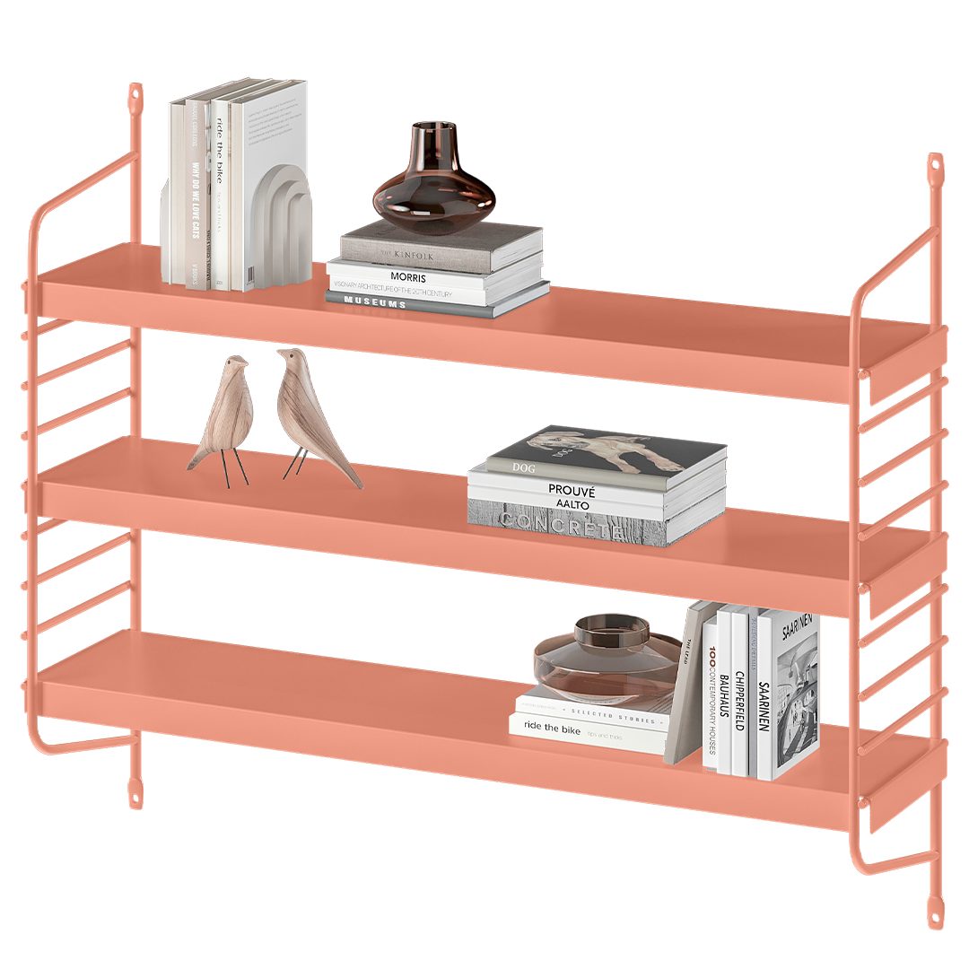 skølm Wandregal Mimir mit 3 höhenverstellbaren Regalböden, Terrakotta, Meta günstig online kaufen