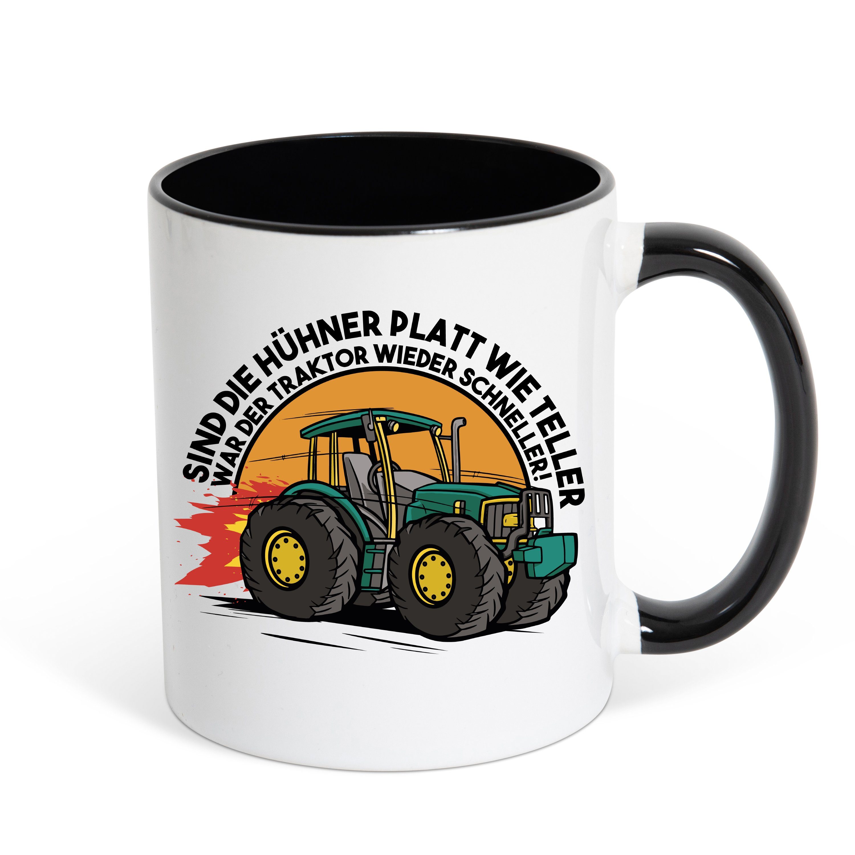 Youth Designz Tasse Traktor Farmer Kaffeetasse Geschenk, Keramik, mit lustigem Motiv Weiss/Schwarz