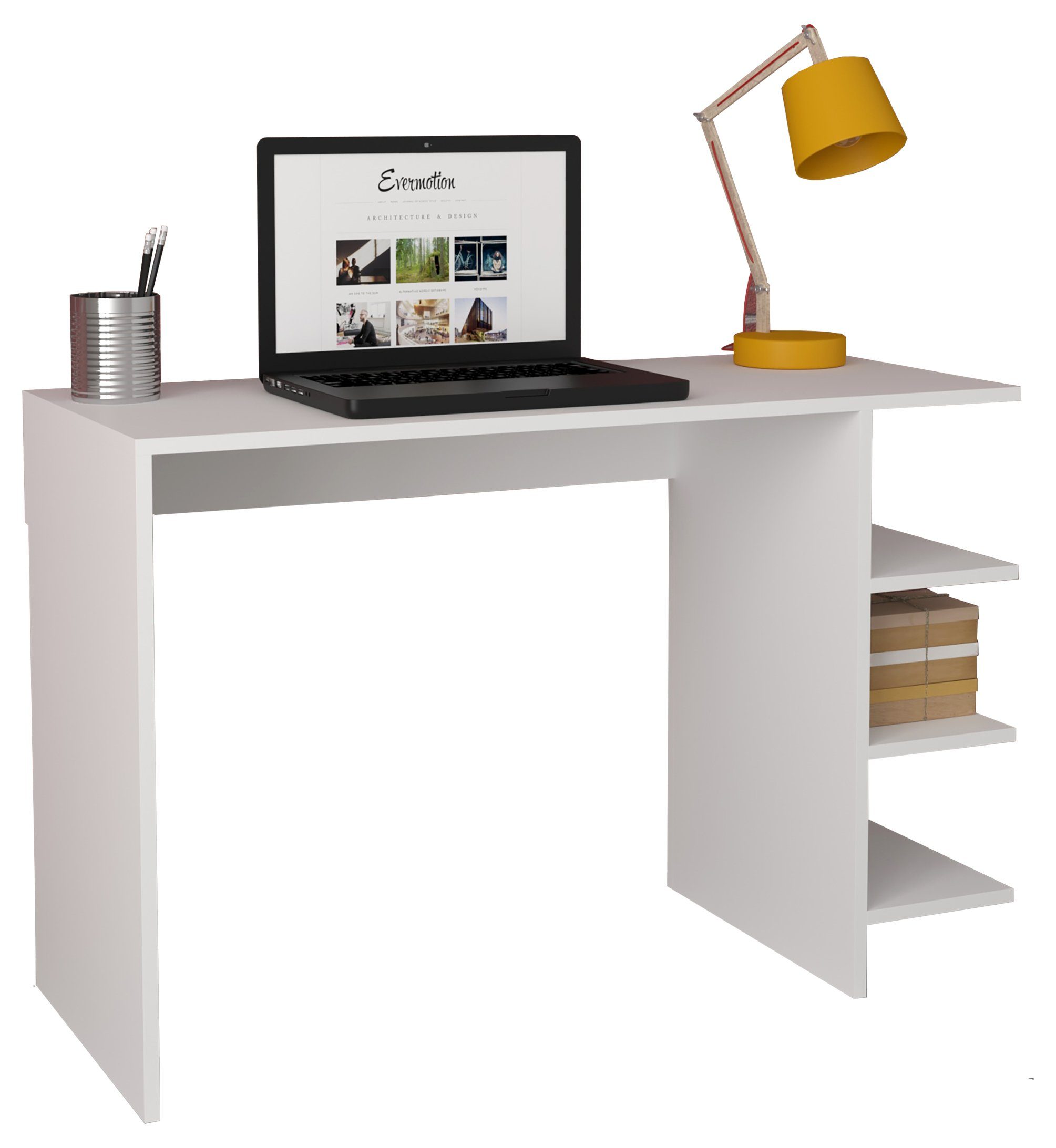 Schreibtisch Schreibtisch Computertisch Holz VCM Denkas Weiß