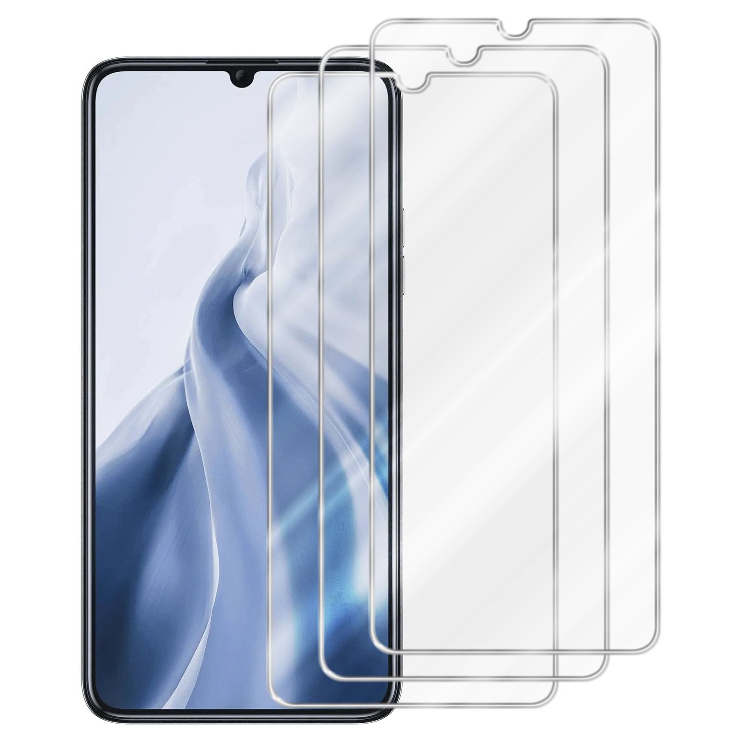 Cadorabo Schutzfolie für Oukitel C51 Schutzfolie, (3-St), 3x Schutzglas Panzer Folie (Tempered) Display Schutzfolie 3D Touch