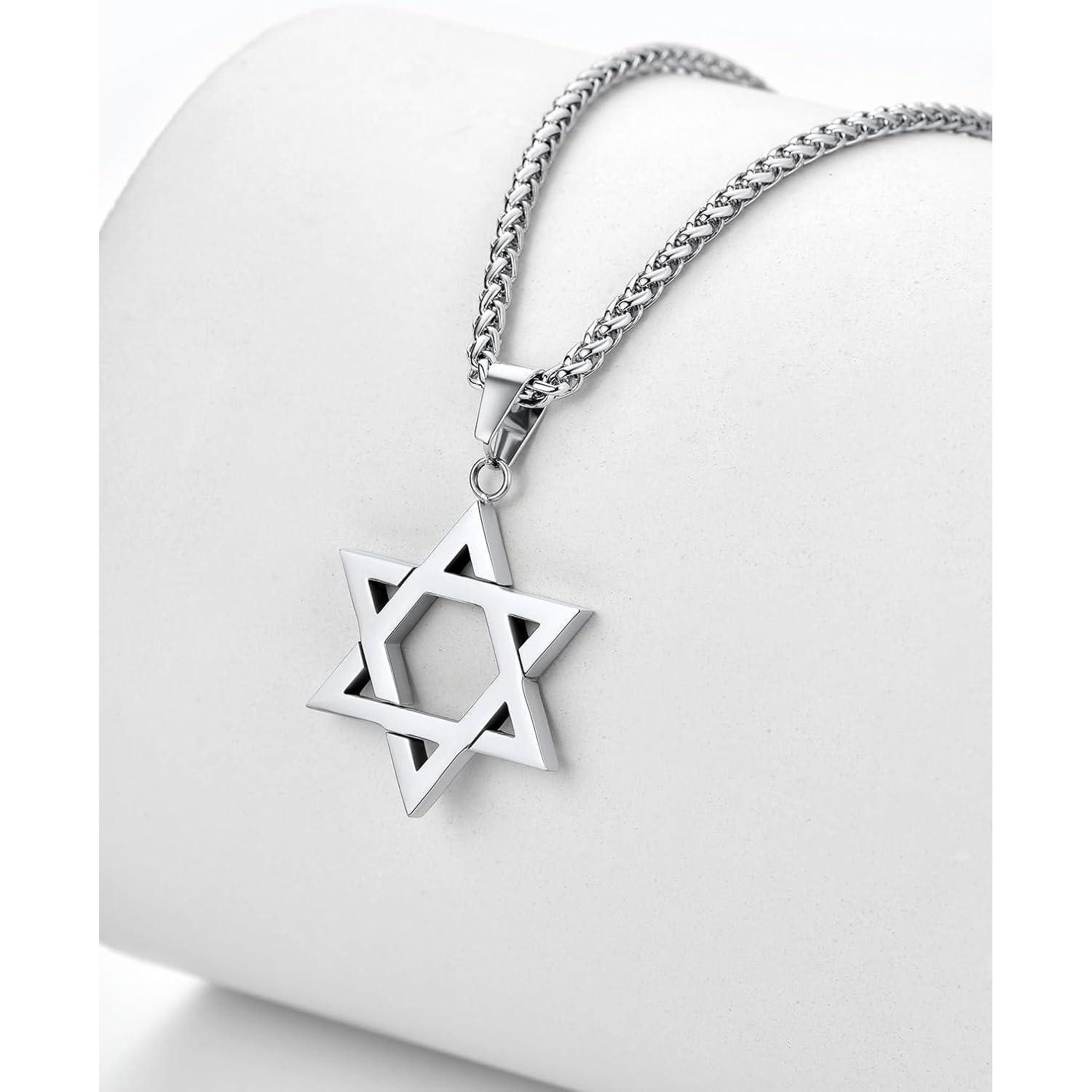 LuxusKollektion Sternanhänger Halskette Anhänger Davidstern Hexagramm 01-silber Nicht Personalisiert