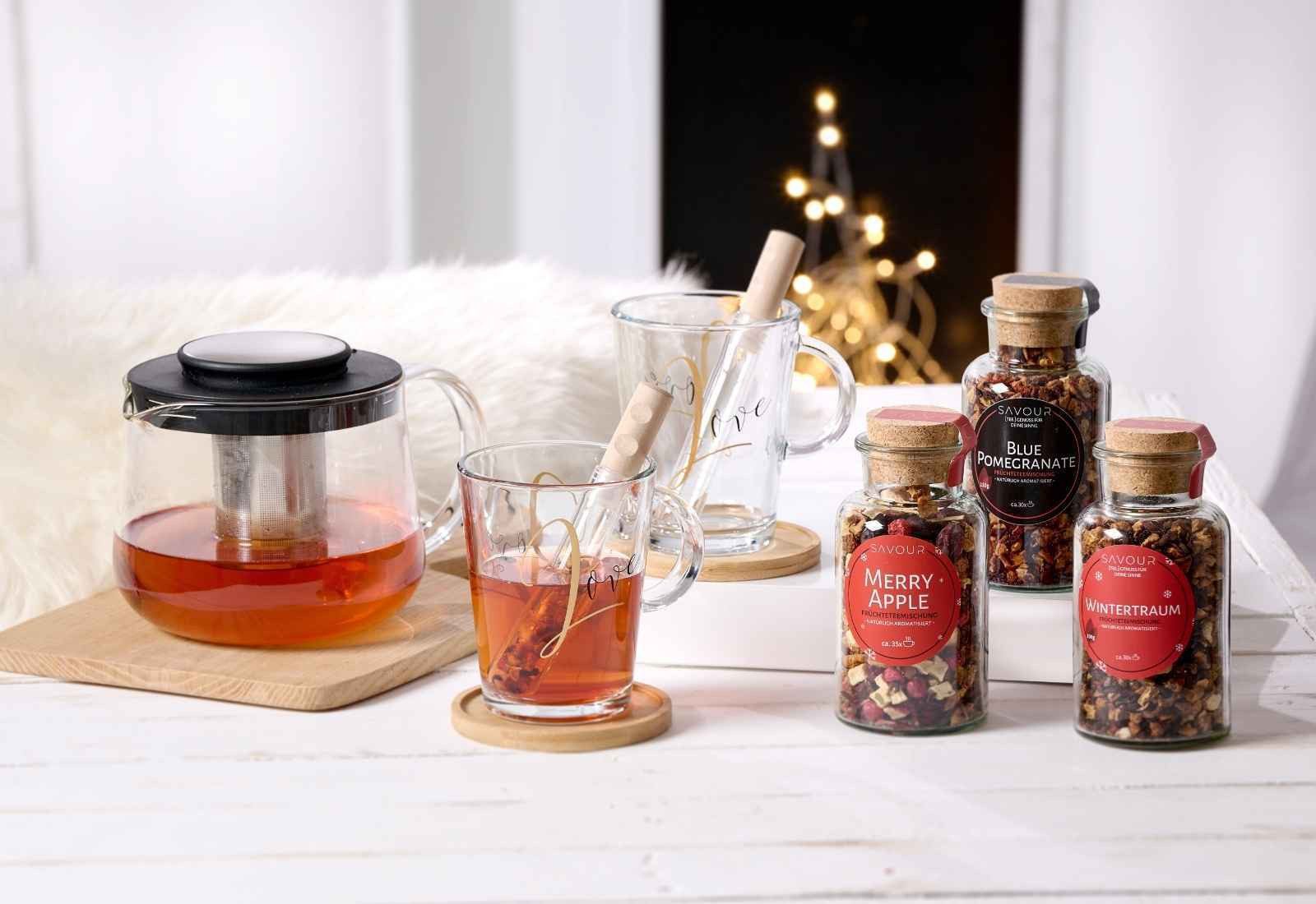 Ritzenhoff & Breker Teekanne Yucca Teekannen mit Sieb 1,5 l 6er Set, 1500 l, (6x Kanne, 6-St)