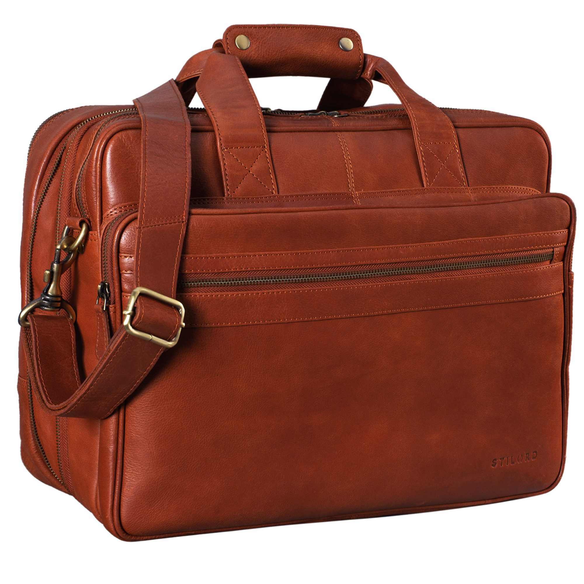 STILORD Aktentasche "Leopold" Umhängetasche Herren Ledertasche