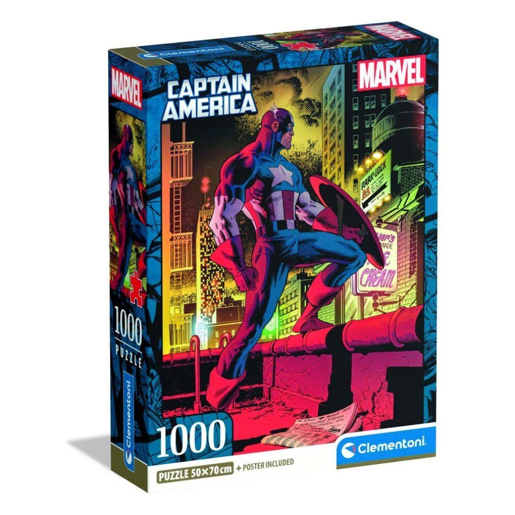 Clementoni® Puzzle Marvel Captain America Puzzle 1000Stück, Puzzleteile