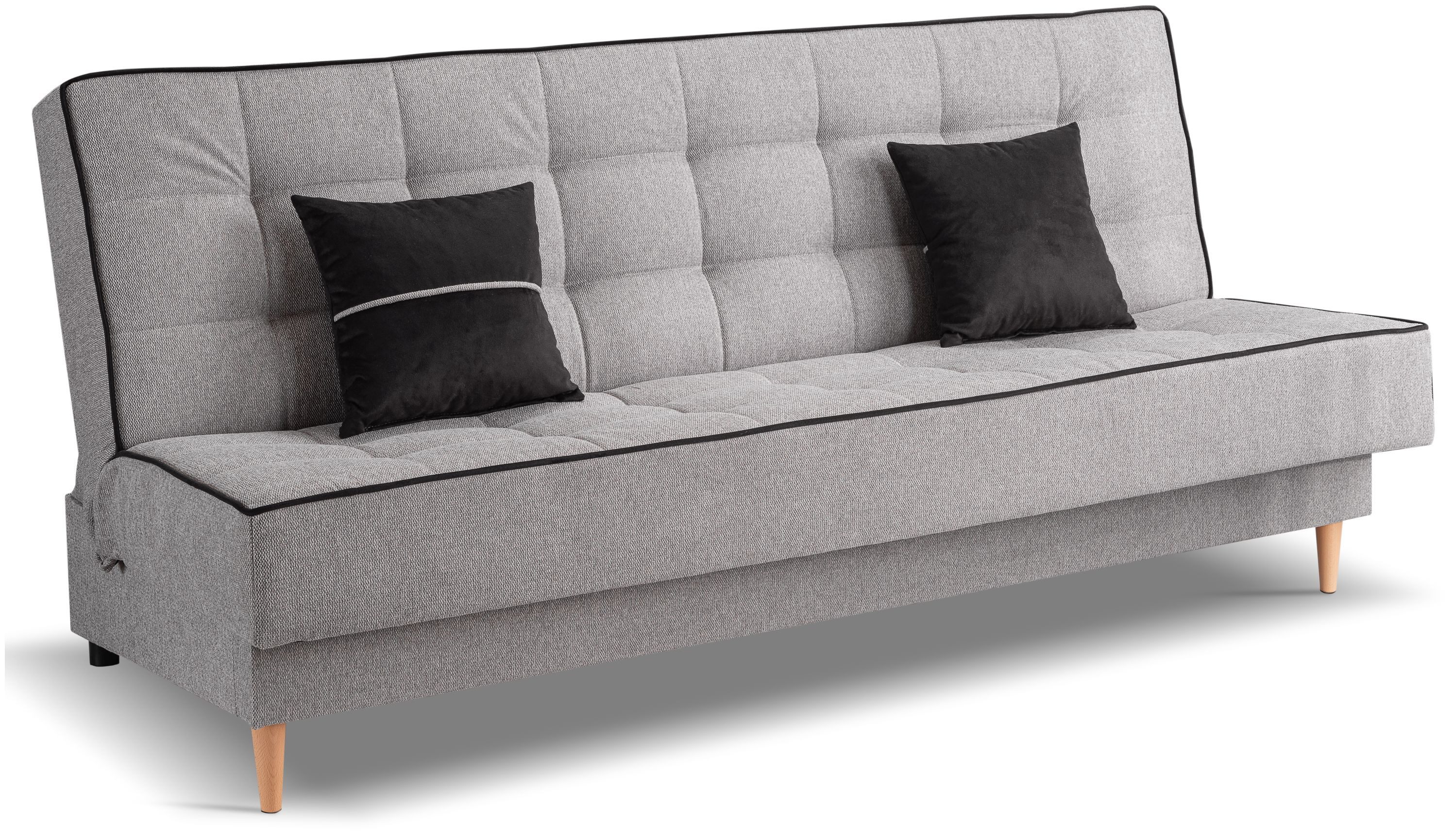 xonox.home Schlafsofa, aus Strukturstoff in hellgrau inkl. Zierkissen B/H/T: 199x91x91cm