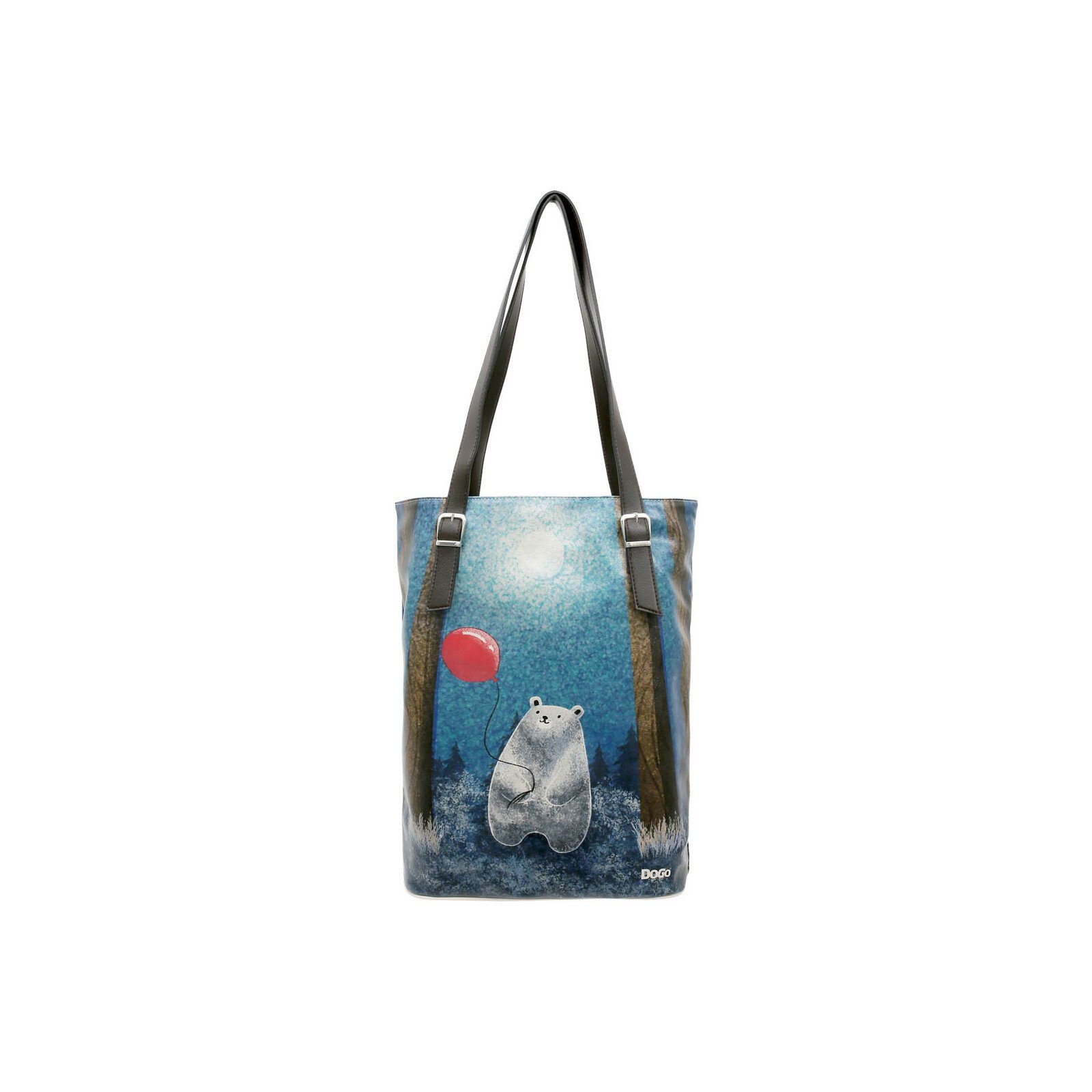DOGO Umhängetasche Tall Bag Damen Schultertasche Bear With A Balloon Damen, Handgefertigt