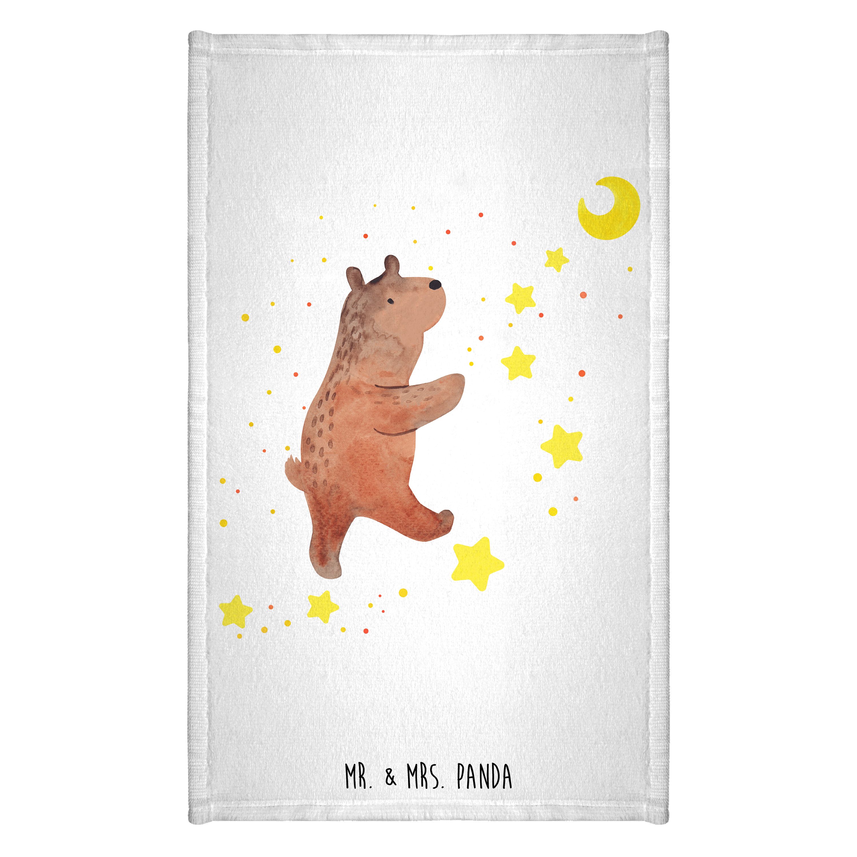 Handtuch Bär Träume - Weiß - Geschenk, Gästetuch, Reisehandtuch, Teddybär, Trä
