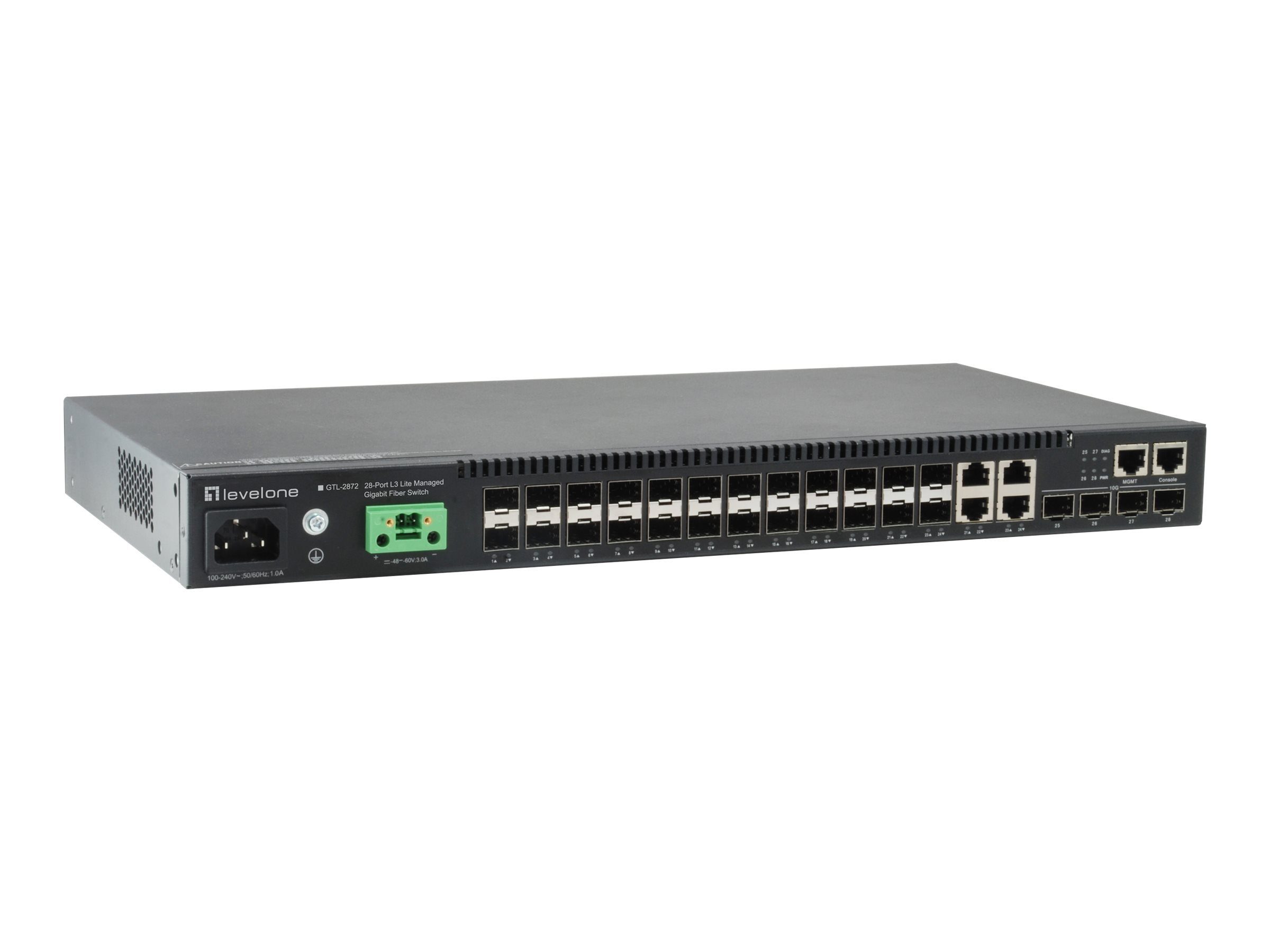 Levelone LEVELONE Switch 48,3cm 24x SFP GTL-2872 4xGE 4xSFP+ Netzwerk-Switch
