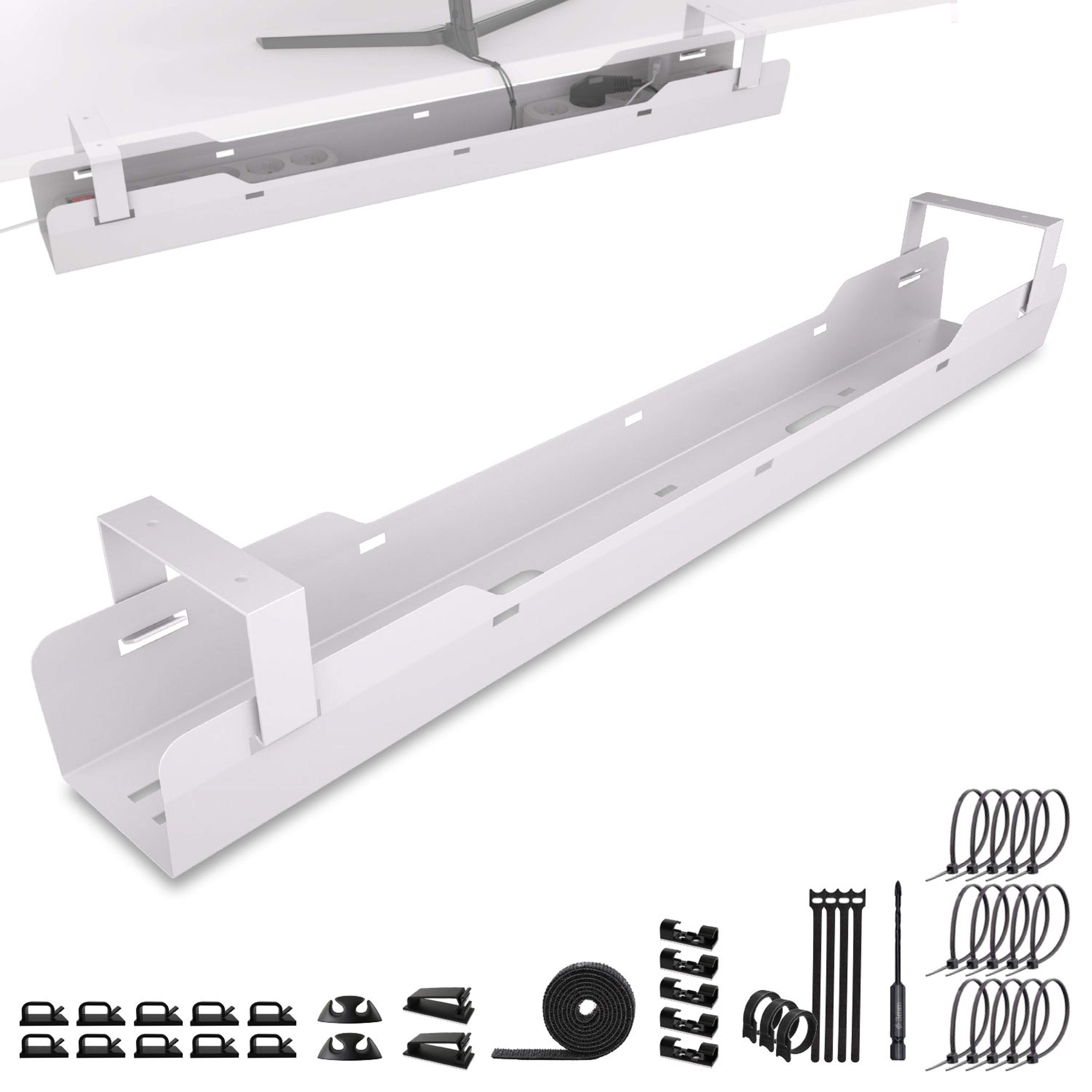 Ultimate Setup Kabelführung Kabelwanne Schreibtisch für bestes Kabelmanagement, Klappbar