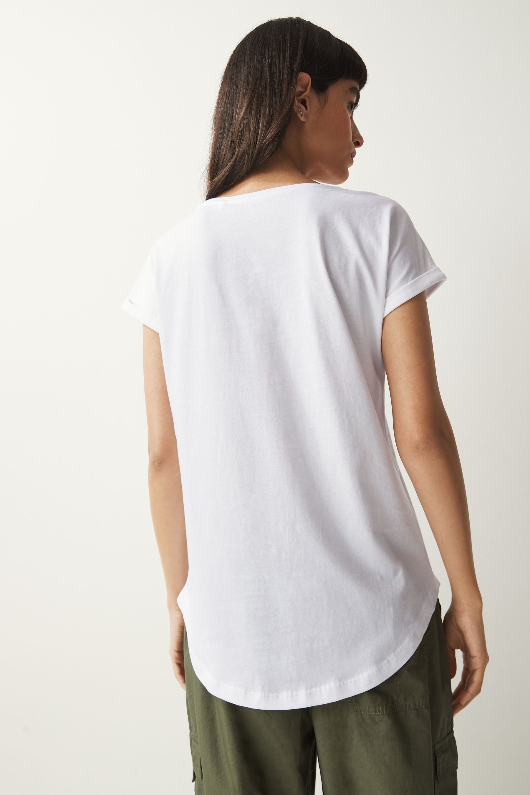 Next V-Shirt 3 T-Shirts V-Ausschnitt Flügelärmel, günstig online kaufen