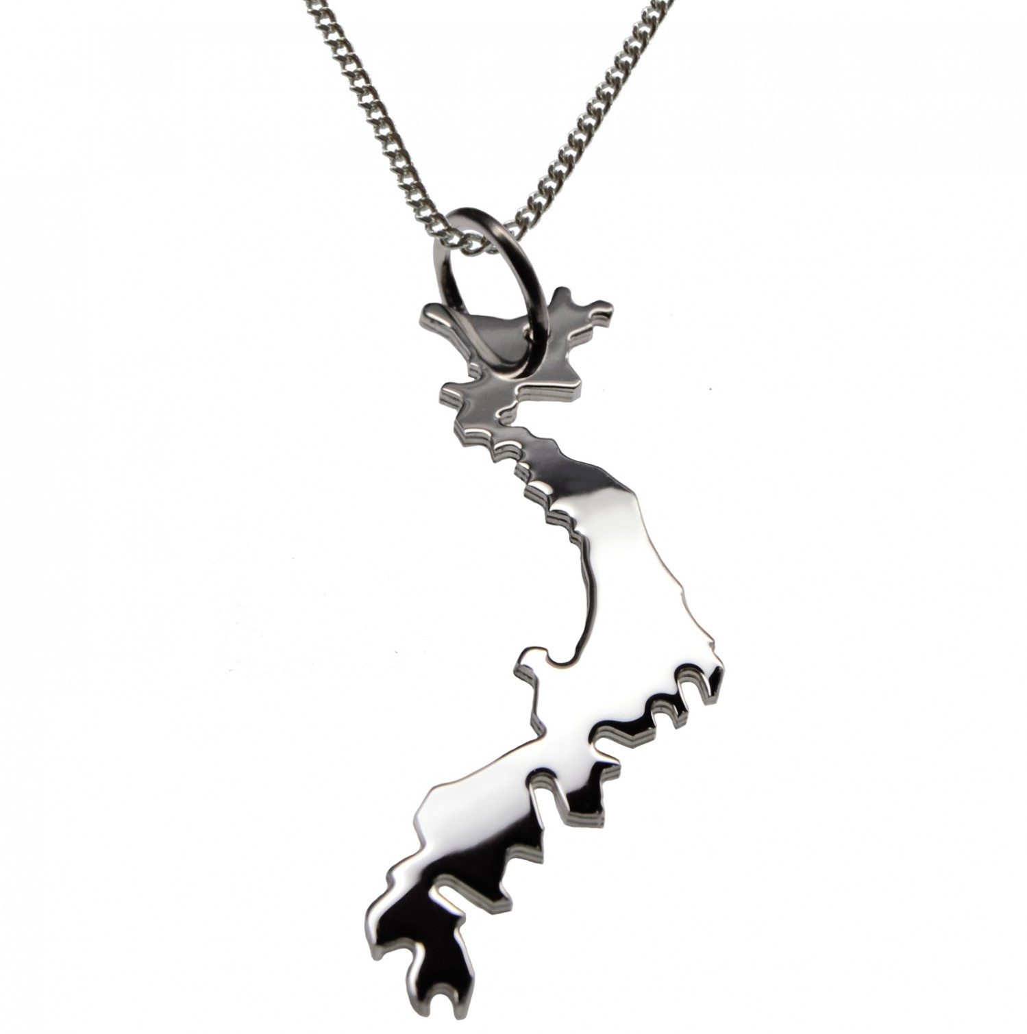 schmuckador Kette mit Anhänger 50cm Halskette + Japan Anhänger in massiv 925 Silber