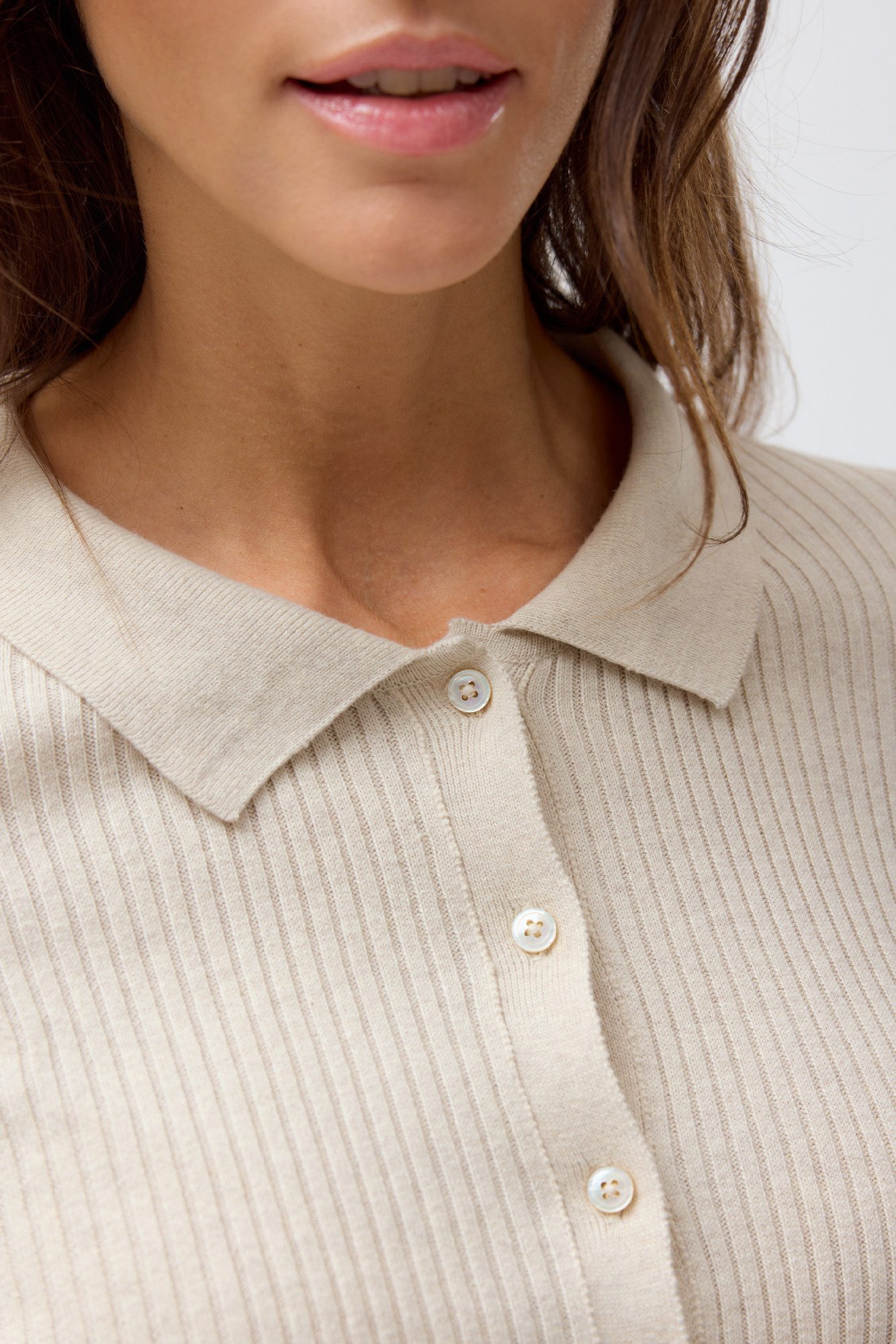 People Wear Organic Strickjacke grau mélange GOTS zertifiziert – Bild 3 von 5