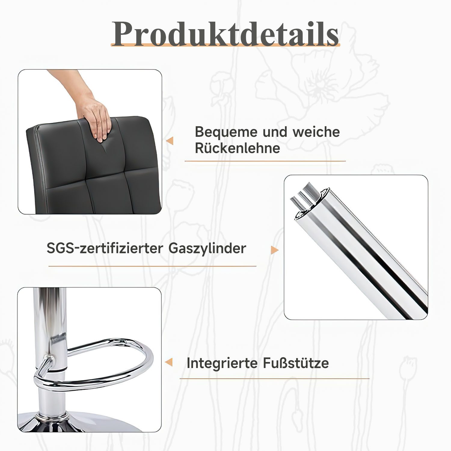 SURFOU Barhocker 2er Set Höhenverstellbar PU-Leder günstig online kaufen
