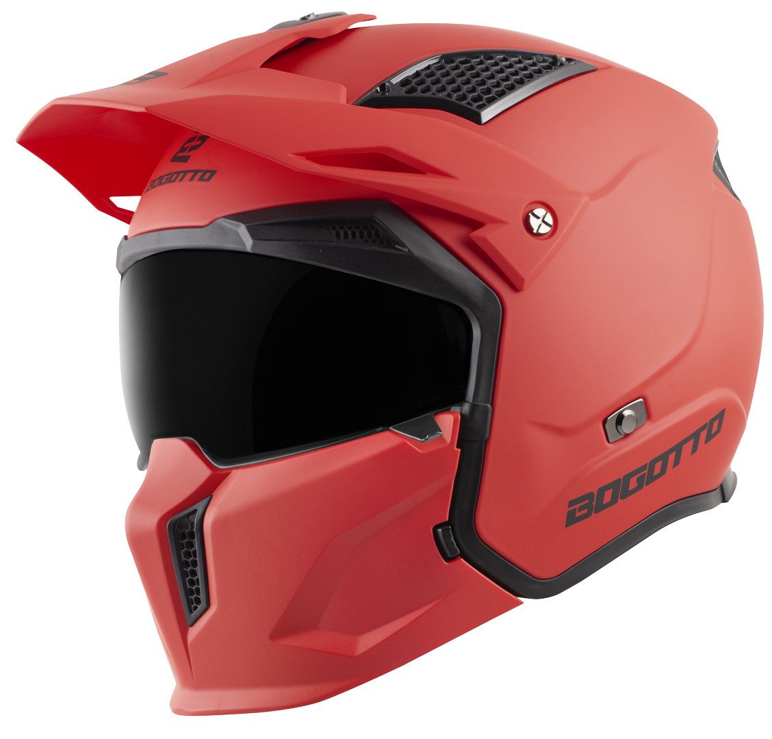 Bogotto Motorradhelm Radic 22.06 Helm, herausnehmbares Innenfutter,integriertes Sonnenvisier