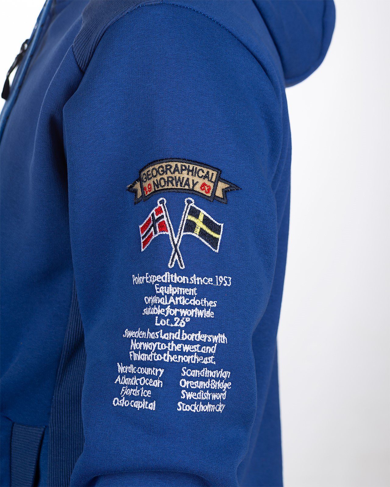 Geographical Norway Kapuzenpullover Herren Regular Fit Hoodie bagymclass men mit Norwegen Fahne als Emblem