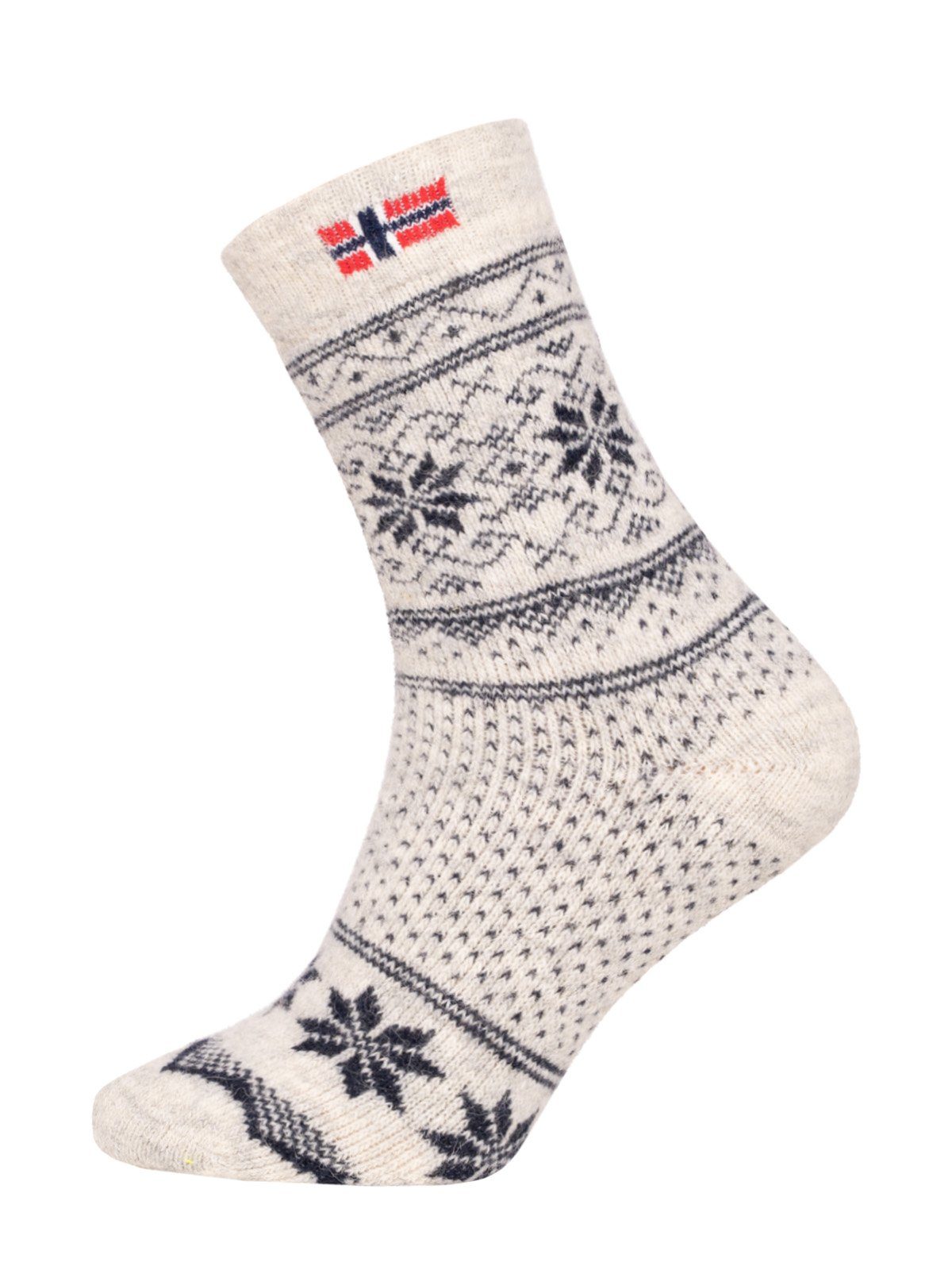 HomeOfSocks Norwegersocken Skandinavische Wollsocke "Jacquard Norwegen" Nordic Kuschelsocken Dicke Socken Hyggelig Warm Hoher 80% Wollanteil Norwegischem Design Navy