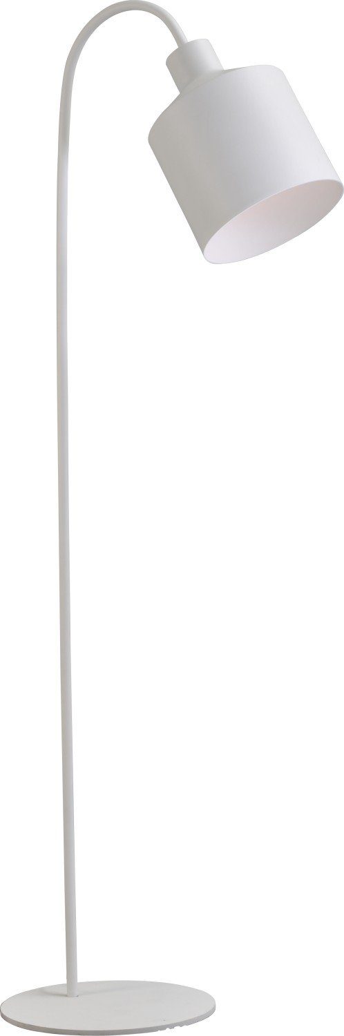 Licht-Erlebnisse Stehlampe BORIS, ohne Leuchtmittel, Stehleuchte 186 cm E27 Weiß Metall Industrie Design Standleuchte