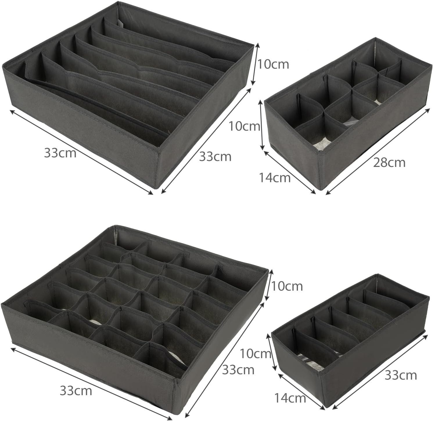 Ruhhy Aufbewahrungsbox Unterwäsche-Organizer-Set mit 4 Stück günstig online kaufen