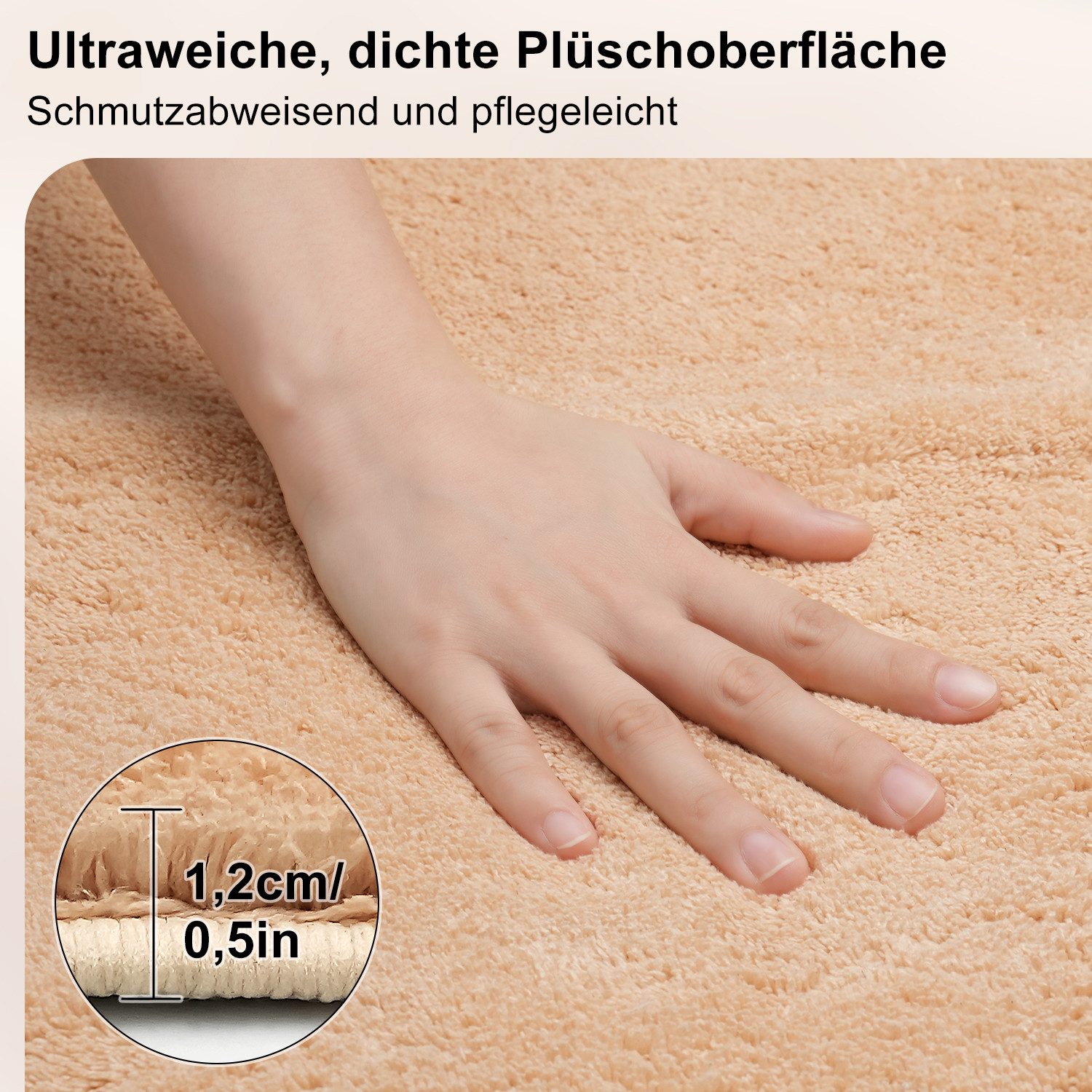 Simloveve Teppich Kuscheliger Kurzflor Teppich, Rund, günstig online kaufen