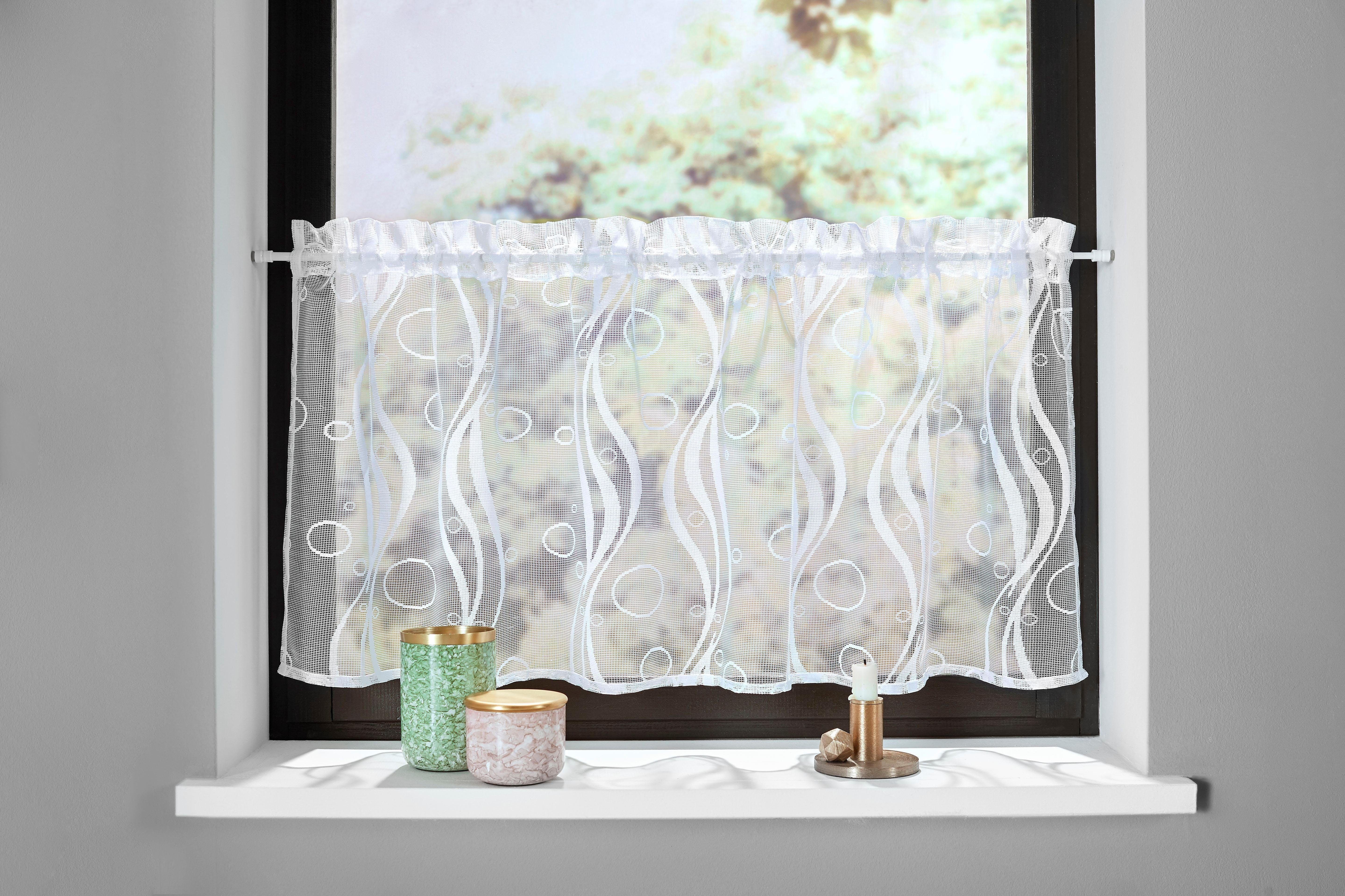 my home Scheibengardine Ramon (1 St), Stangendurchzug, transparent, Jacquar günstig online kaufen