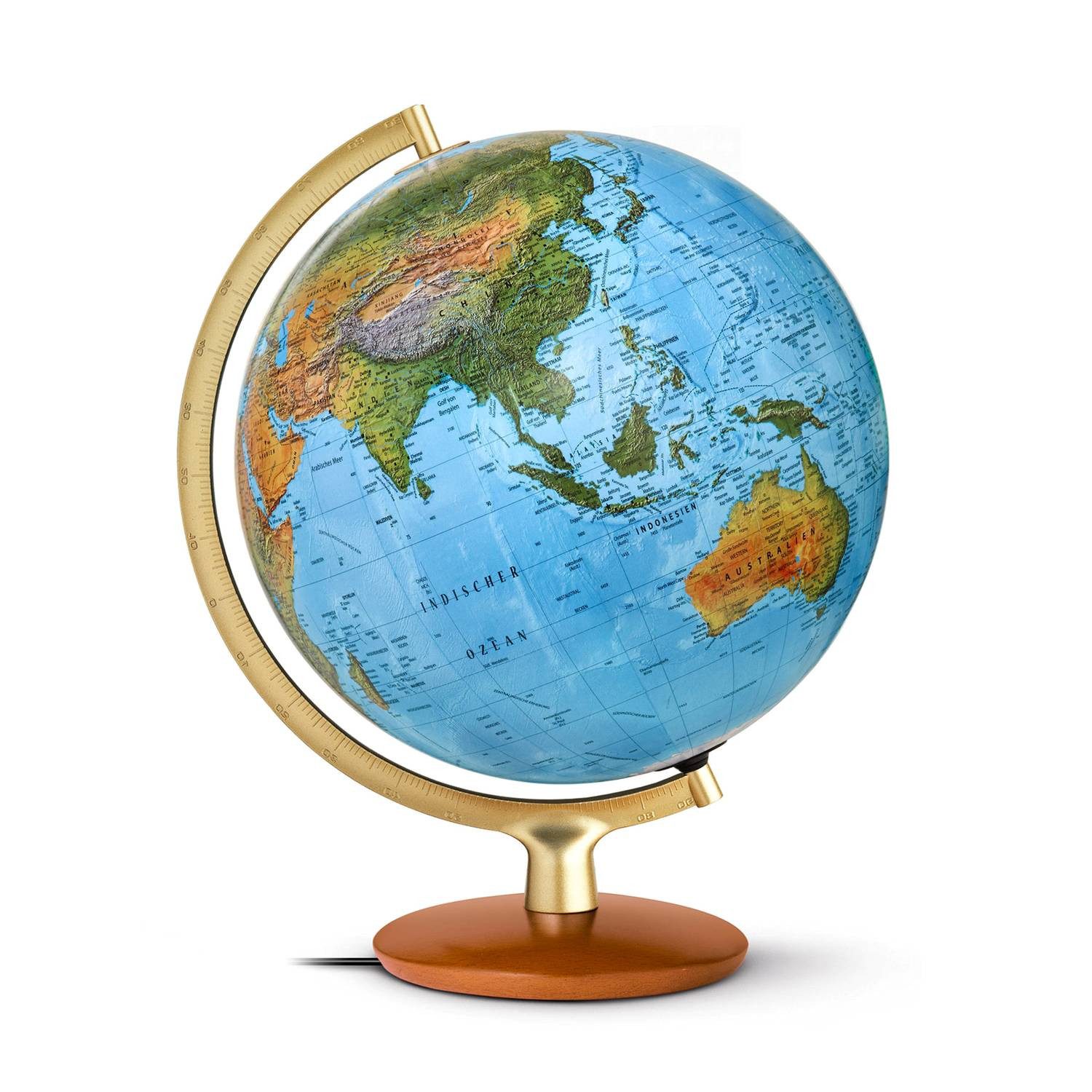 Räthgloben Globus Handkaschierter Doppelbild-Leuchtglobus Tischglobus beleuchtet