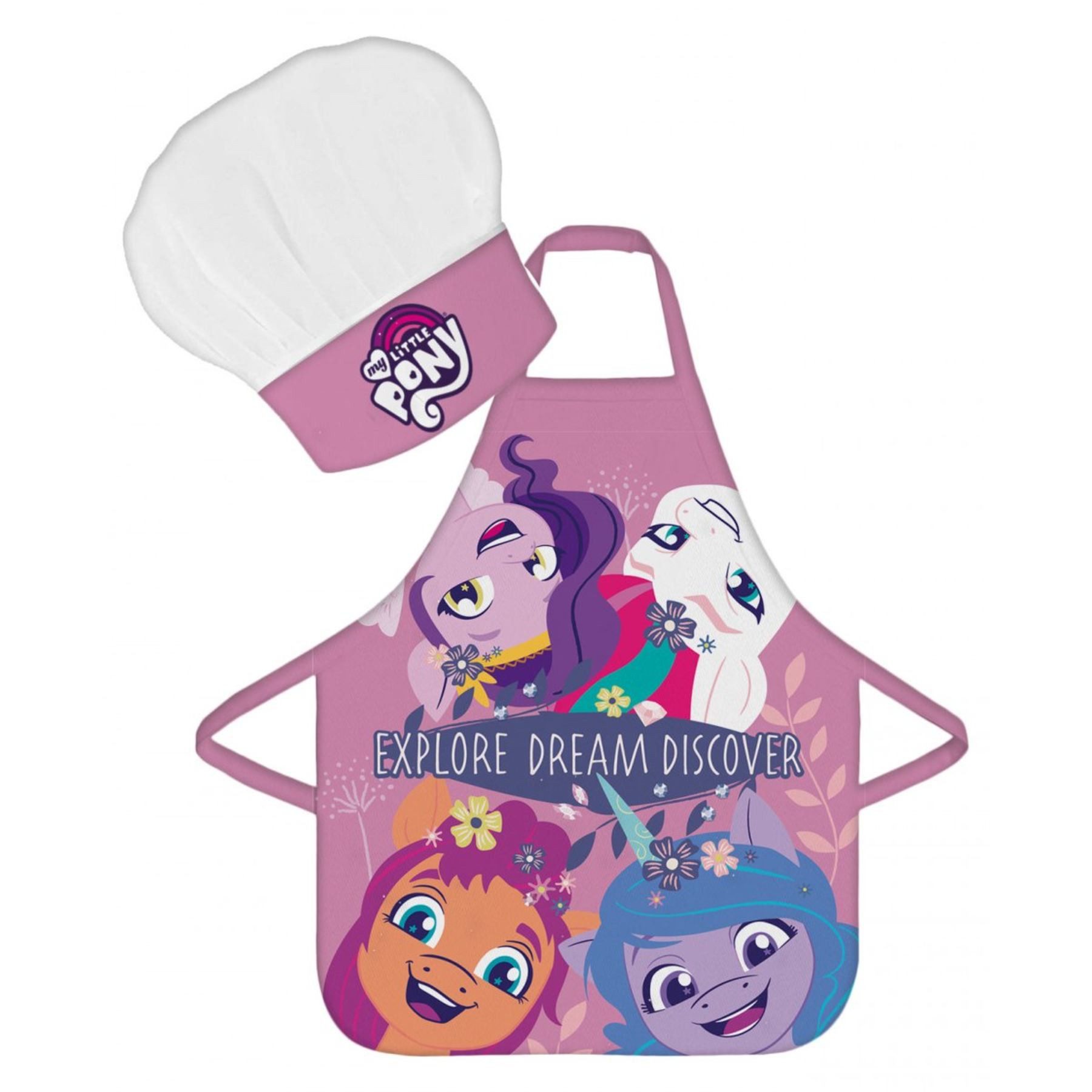 My Little Pony Kochschürze Kinder Schürze mit Kochmütze für Spielküche, (2-tlg)