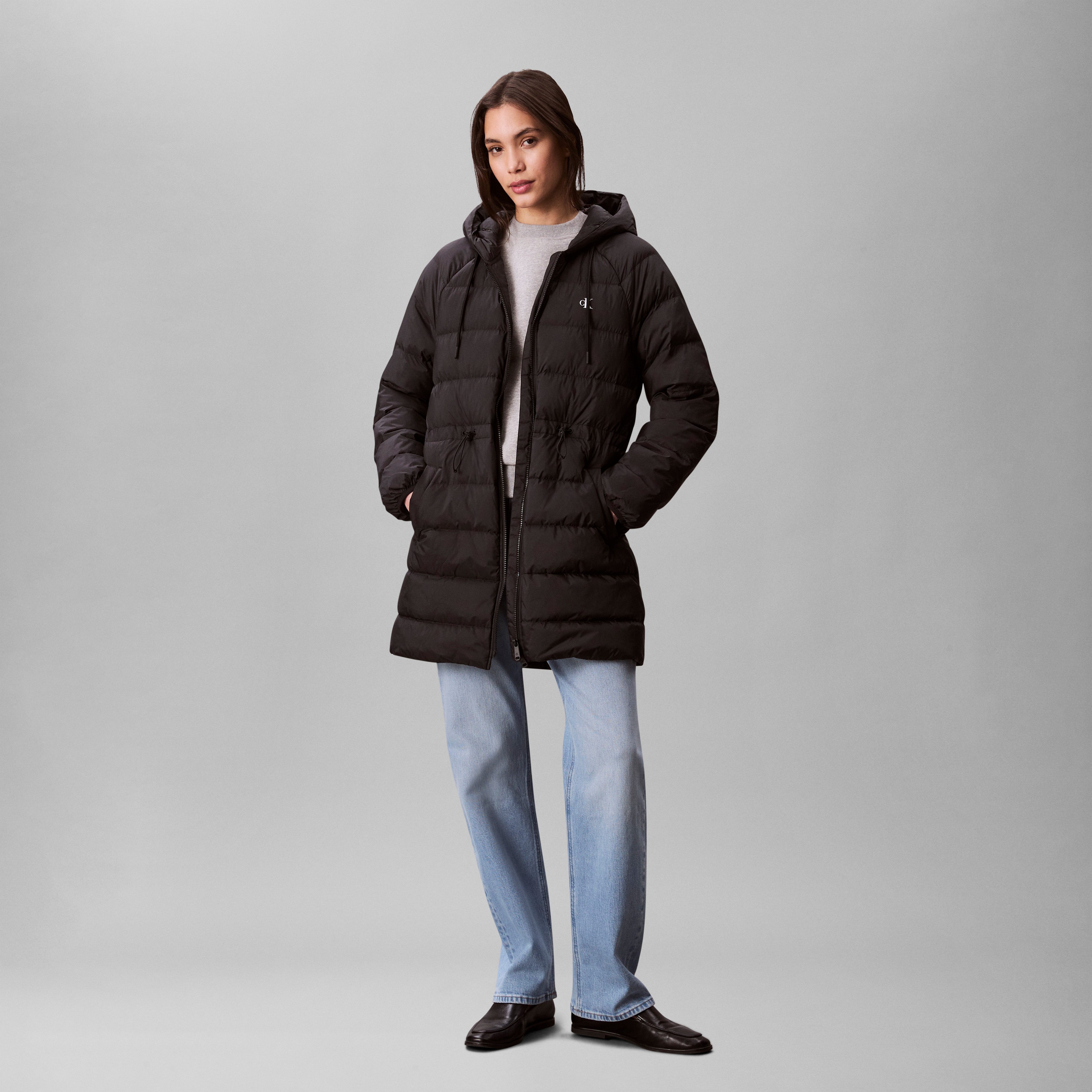 Calvin Klein Jeans Steppmantel LGHTWGHT LG MD LNGTH Mit Rundhalsausschnitt