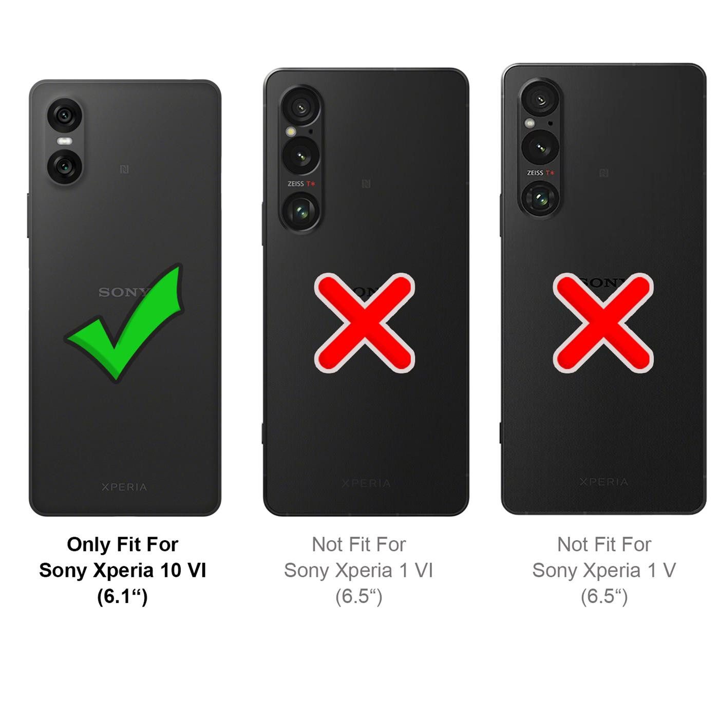 CoolGadget Handyhülle Book Case Handy Tasche für Sony Xperia 10 VI 6,1 Zoll, Hülle Klapphülle Flip Cover für Sony 10 VI 2024 Schutzhülle stoßfest