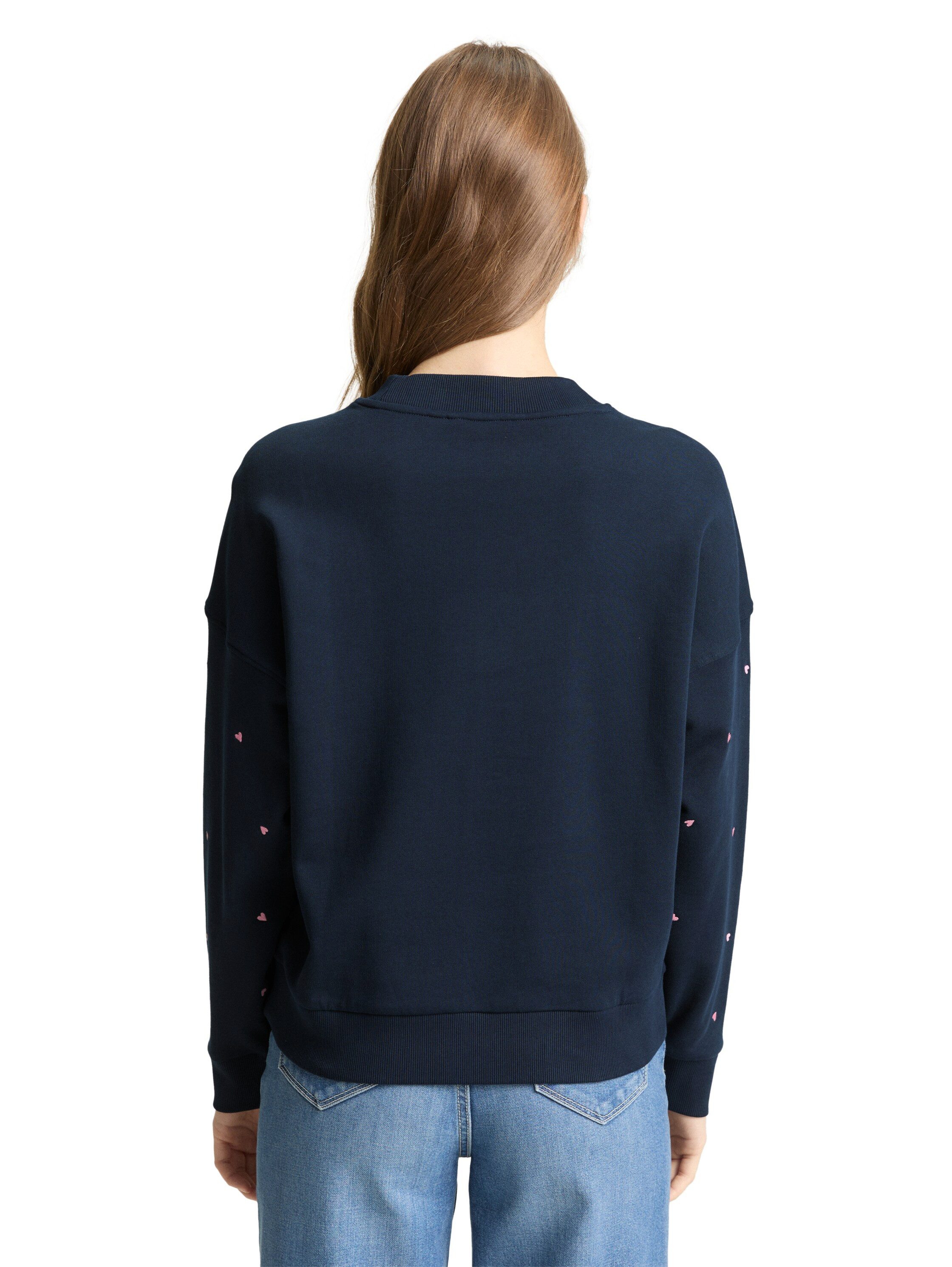 TOM TAILOR Denim Sweatshirt mit All-Over Print