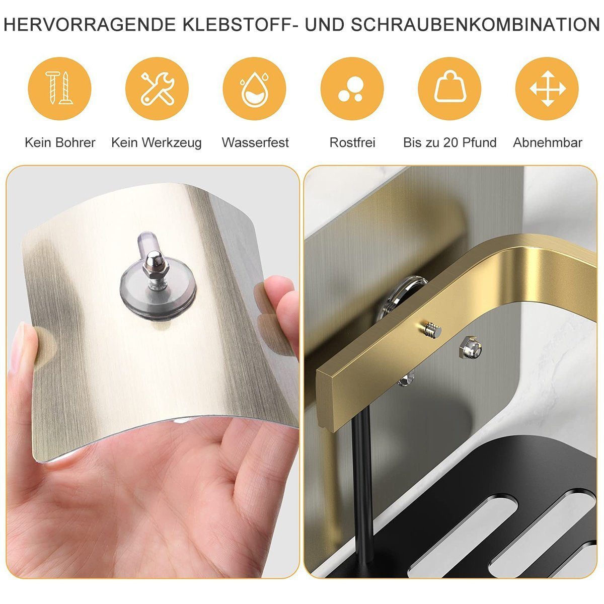 BYSURE Duschablage, 1-tlg., Selbstklebend Duschablage Badezimmerregal günstig online kaufen