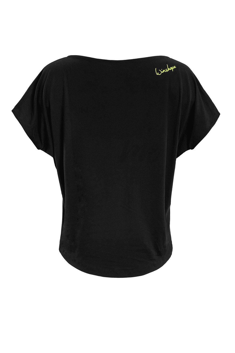 gelbem leicht Oversize-Shirt Winshape Neon MCT002 mit ultra Glitzer-Aufdruck