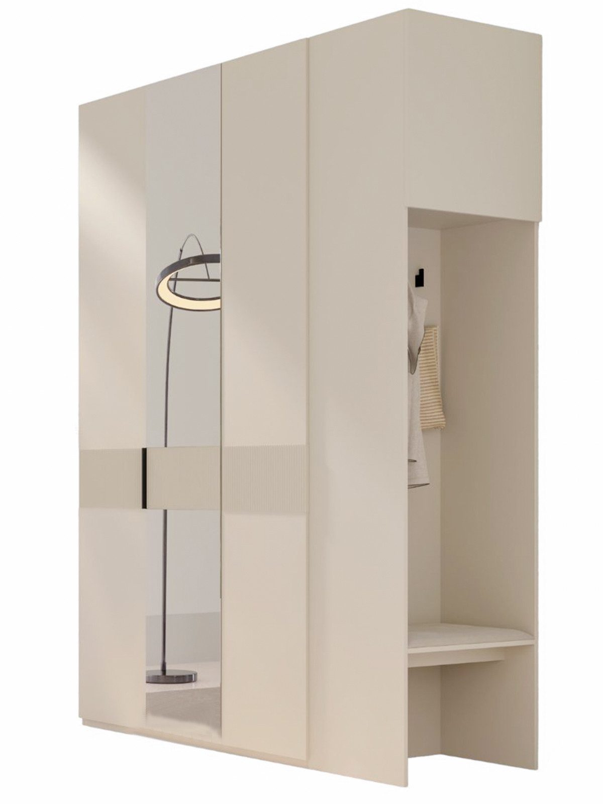 Compleo Kleiderschrank elegante Garderobe, Möbel für den Flur, 3 Türen