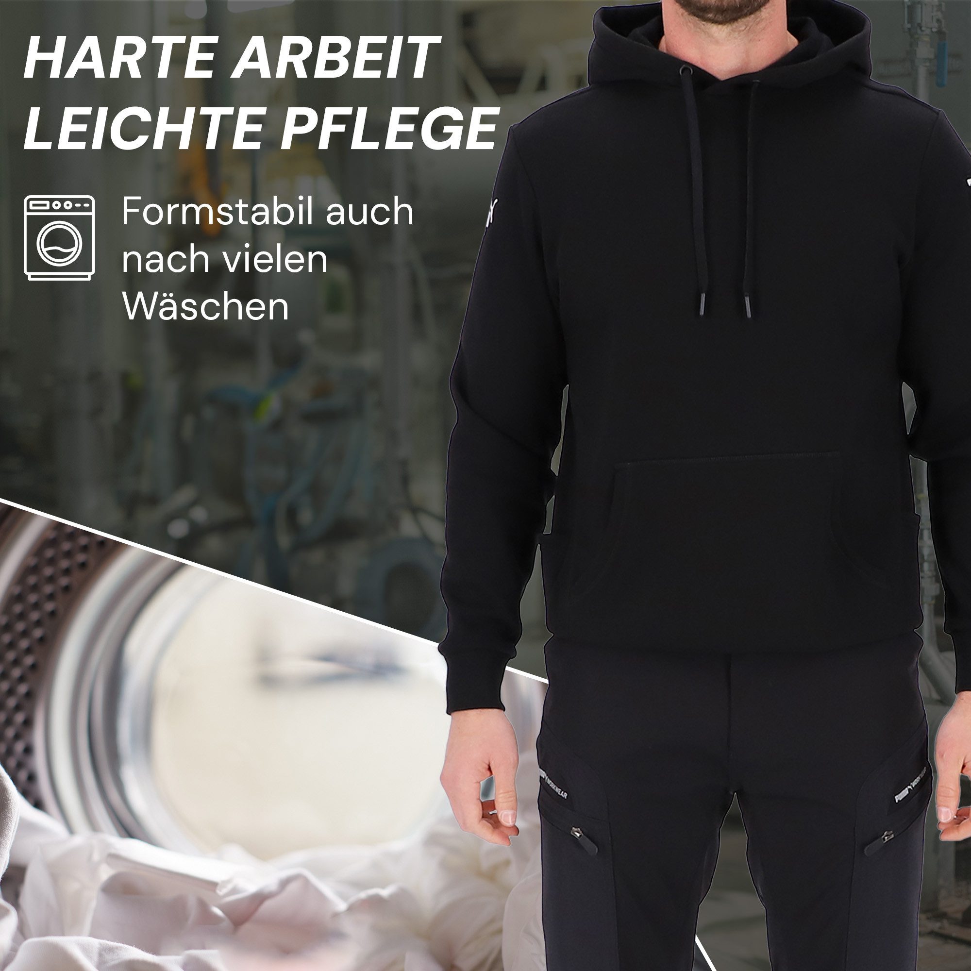 PUMA Workwear Hoodie ADVANCED Herren Pullover mit Kapuze und Taschen Atmungsaktives Gewebe - Ideal für Handwerk Werkstatt und Logistik – Bild 5 von 5