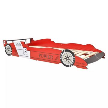 vidaXL Kinderbett Kinderbett mit Lattenrost 3D Design Rennwagen Motivbett 90x200 cm Rot