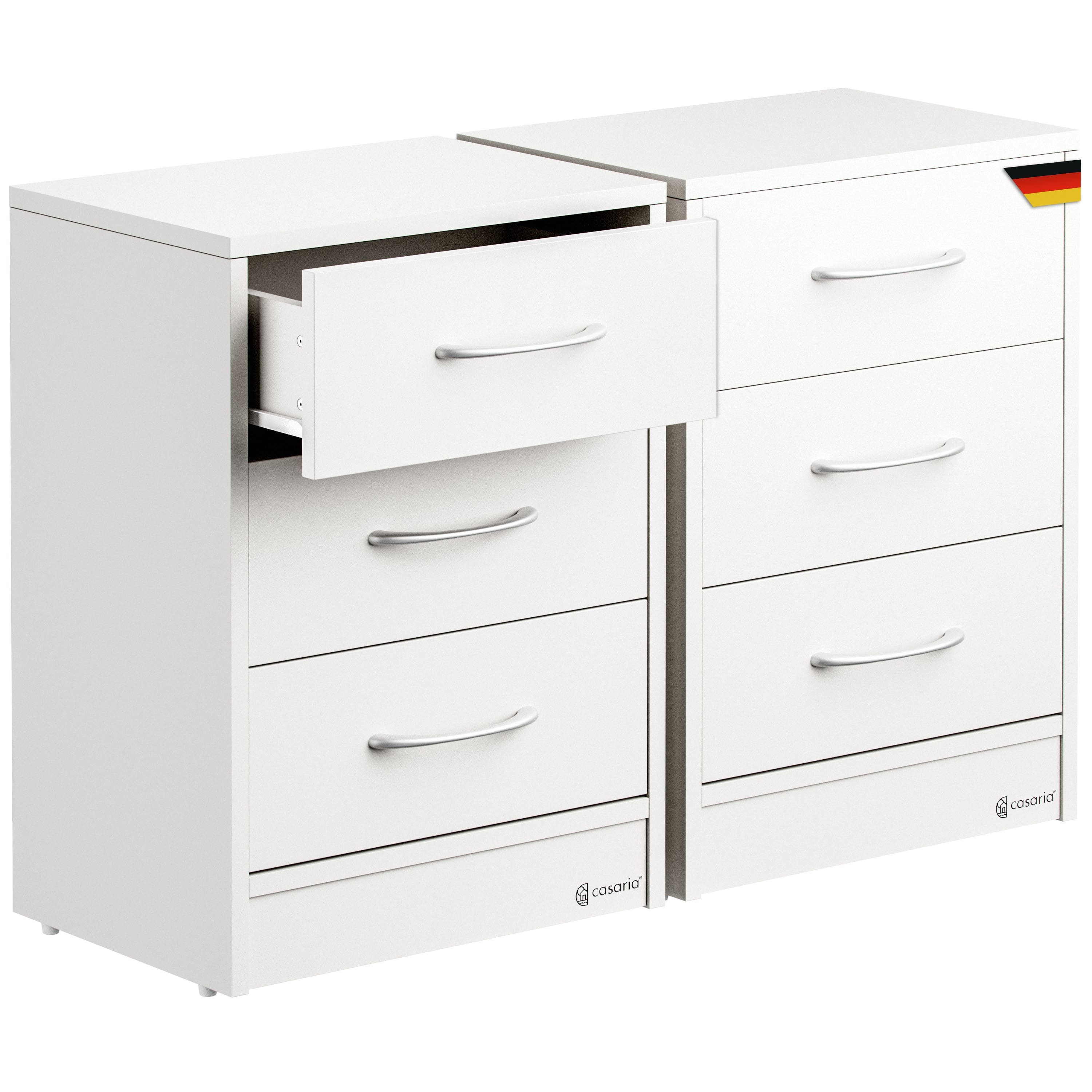 Casaria Nachttisch Eloise (2-St), CASARIA® 2x Nachttisch Eloise weiß