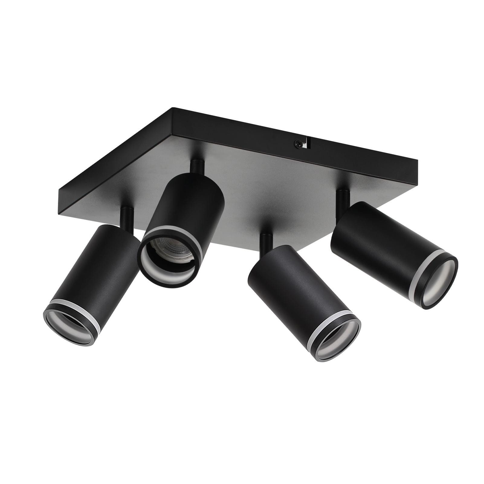 ZMH Deckenstrahler 4 Flammig Schwarz/Weiß Deckenlampe Metall GU10 für Schla günstig online kaufen