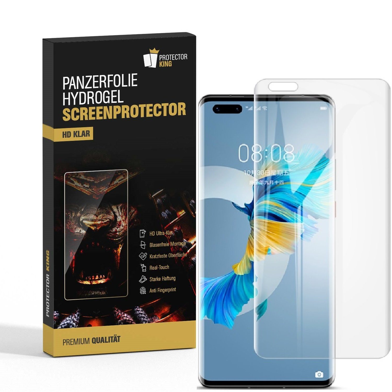 Protectorking Schutzfolie 6x Hydrogel-Glass für Huawei Mate 40 Selbstheilend für Micro Kratzer, (6-Stück), Displayschutzfolie, Panzer Schutz, NANO ANTI-SHOCK HD KLAR