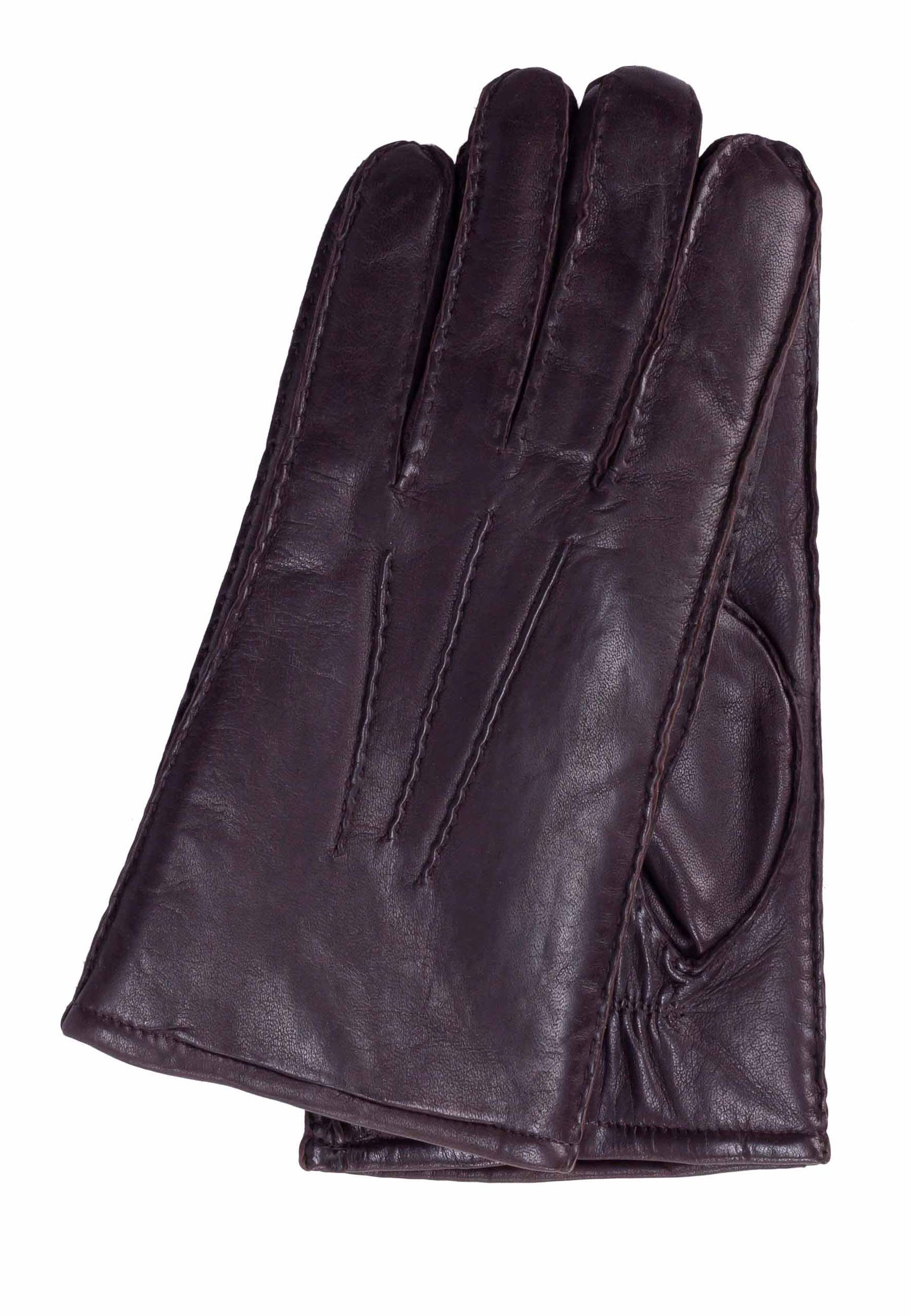 klassischem Arctic Design dunkelbraun Lederhandschuhe Gloves GRETCHEN in Mens