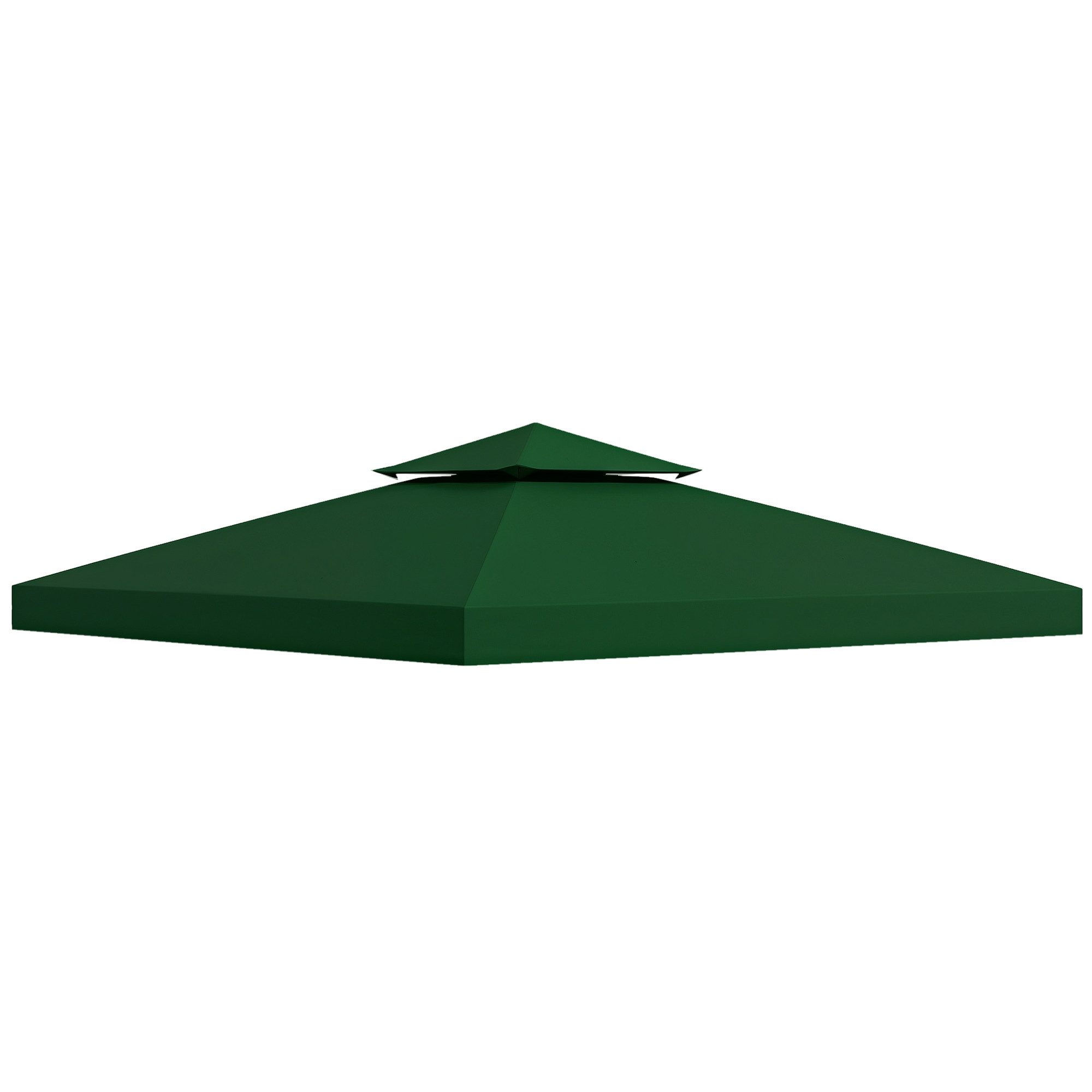 Outsunny Pavillon-Ersatzdach Pavillondach mit Doppeldach, Ablauflöcher, Ersatzbezug, 180 g/m², 300 x 300 cm (Gartenpavillonersatzdach, Ersatzdach), für Garten, Balkon, Grün
