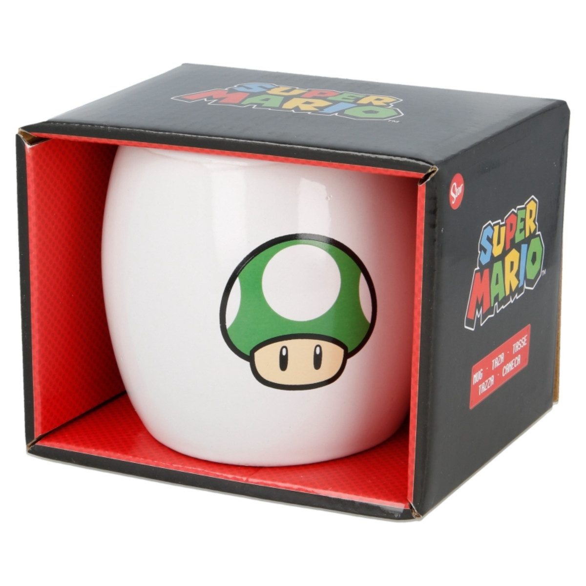 Super Mario Tasse Kaffeetasse 380 ml mit Geschenkverpackung 13 oz, Keramik