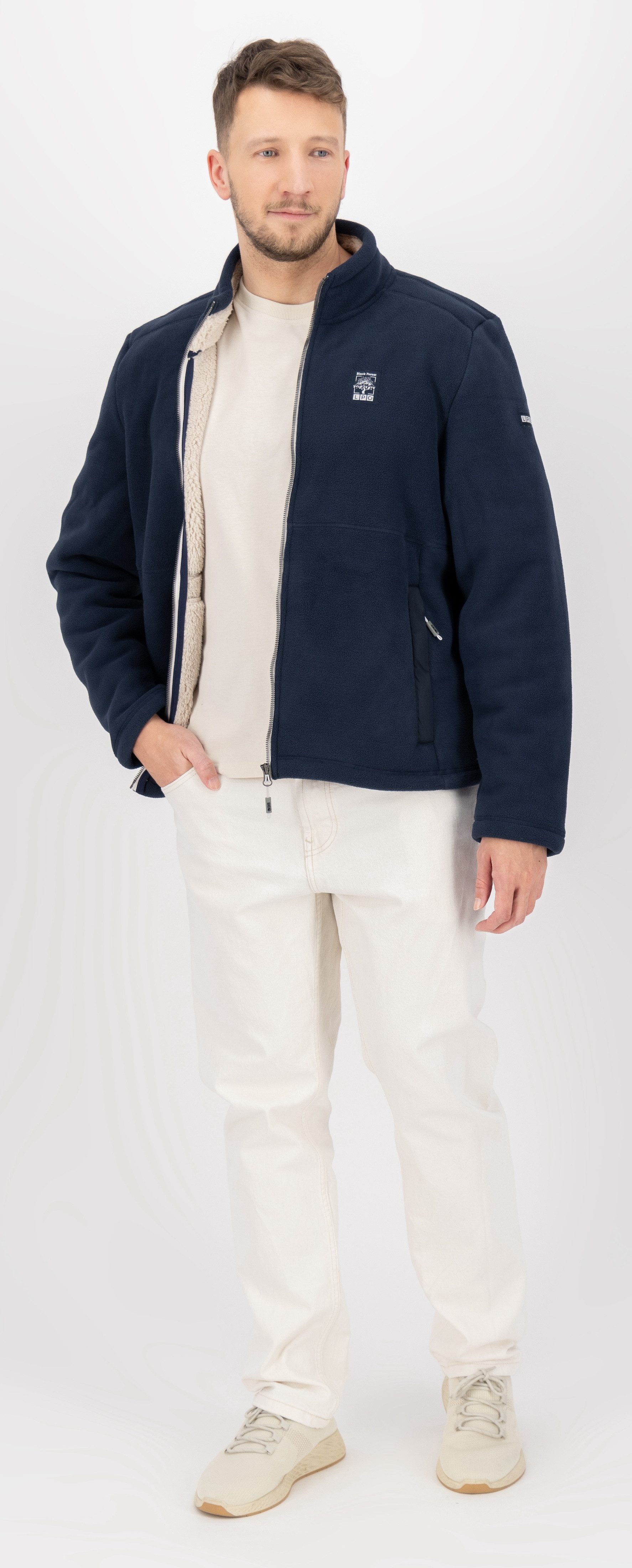 LPO Fleecejacke REECE MN Stehkragen, mit Langhaarfleece gefüttert