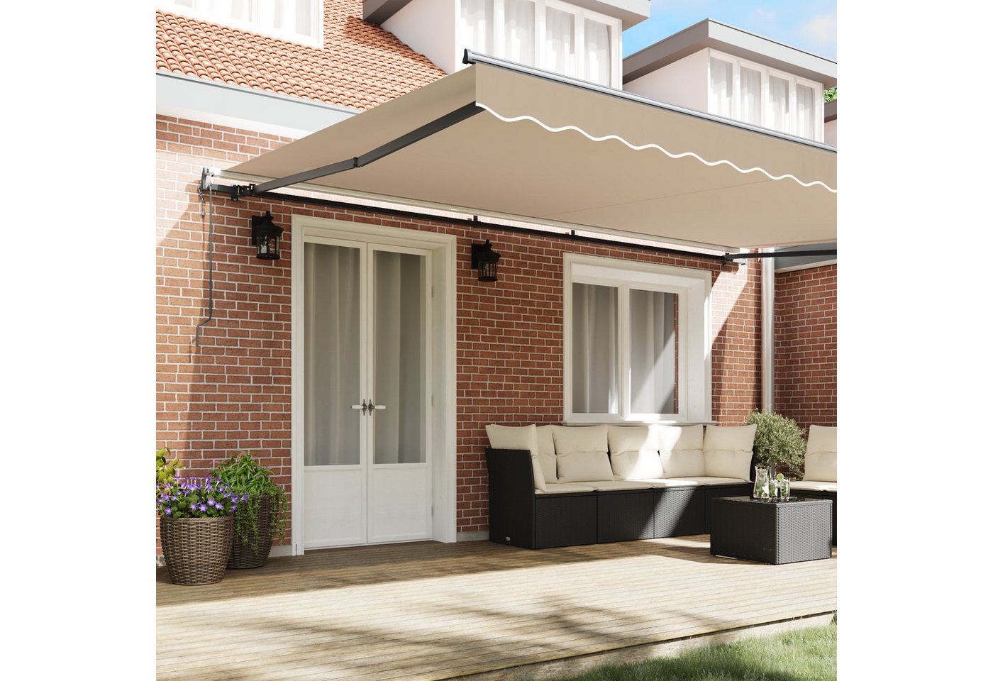 Thumbnail - vidaXL Markise automatische einziehbare Markise beige 500x300 cm (1-St)