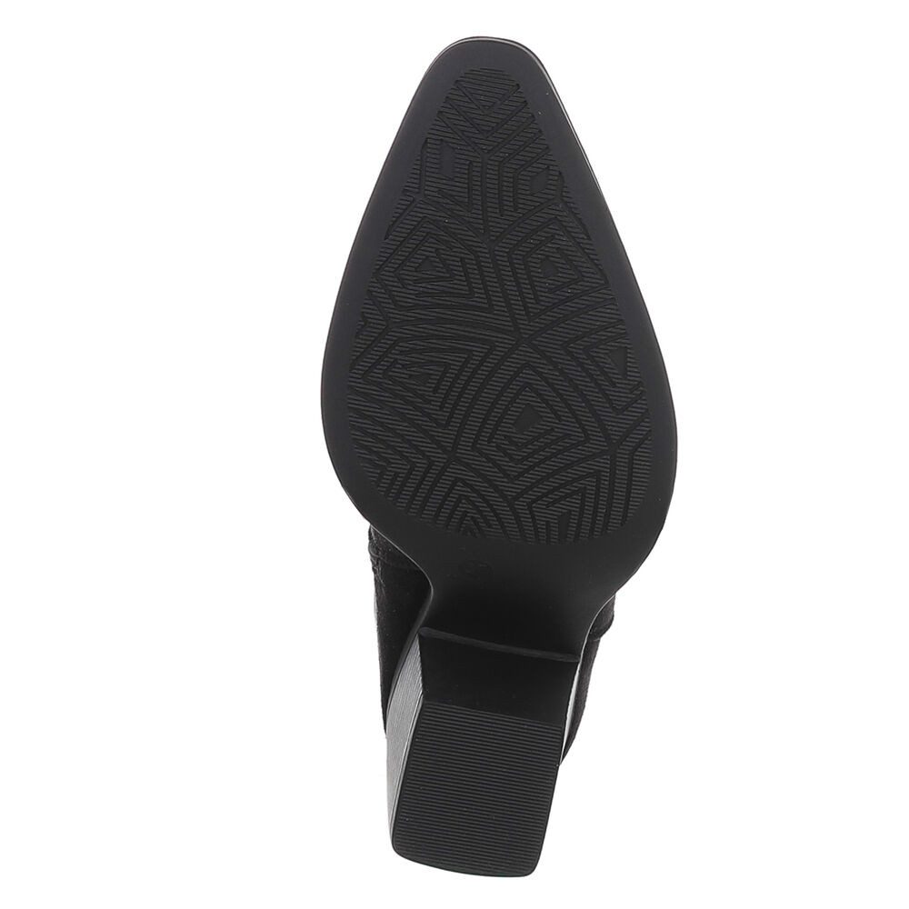 Ital-Design Stilvolle Damenstiefel aus hochwertigem Material Westernstiefel (89938008) Blockabsatz Stiefel in Schwarz