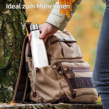 MULISOFT Trinkflasche BPA-frei, Auslaufsicher, 500ml Edelstahl Thermoskanne für Fitness, Schule, Outdoor, Sport