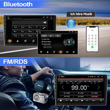 Hikity 1 Din 10.1" Android mit Apple Carplay und Bluetooth WiFi GPS 2+32G Autoradio (FM Radio, Steuerfunktionen am Lenkrad)